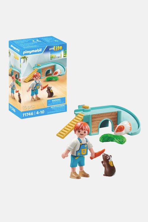 PLAYMOBIL Zestaw figurek My Life Chłopiec ze świnką morską 71746 rozmiar ONE SIZE kolor wielokolorowy dla Dziecka