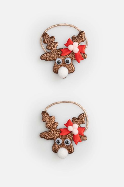 COCCODRILLO COCCODRILLO Zestaw gumek do włosów MERRY XMAS rozmiar ONE SIZE kolor brązowy dla Dziewczynki