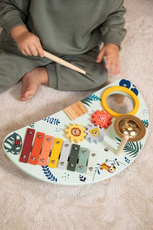 MOKIDA TOYS Drewniany stolik muzyczny rozmiar ONE SIZE kolor wielokolorowy dla Dziecka