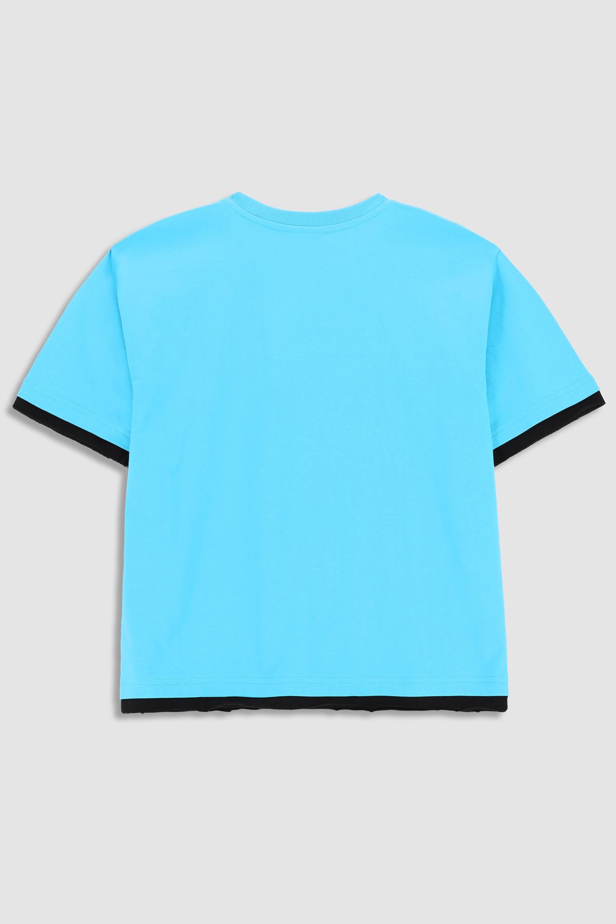 トップス JILTU petit frill tee size1 black blue T-shirt with short sleeves blue with inscriptions - Coccodrillo