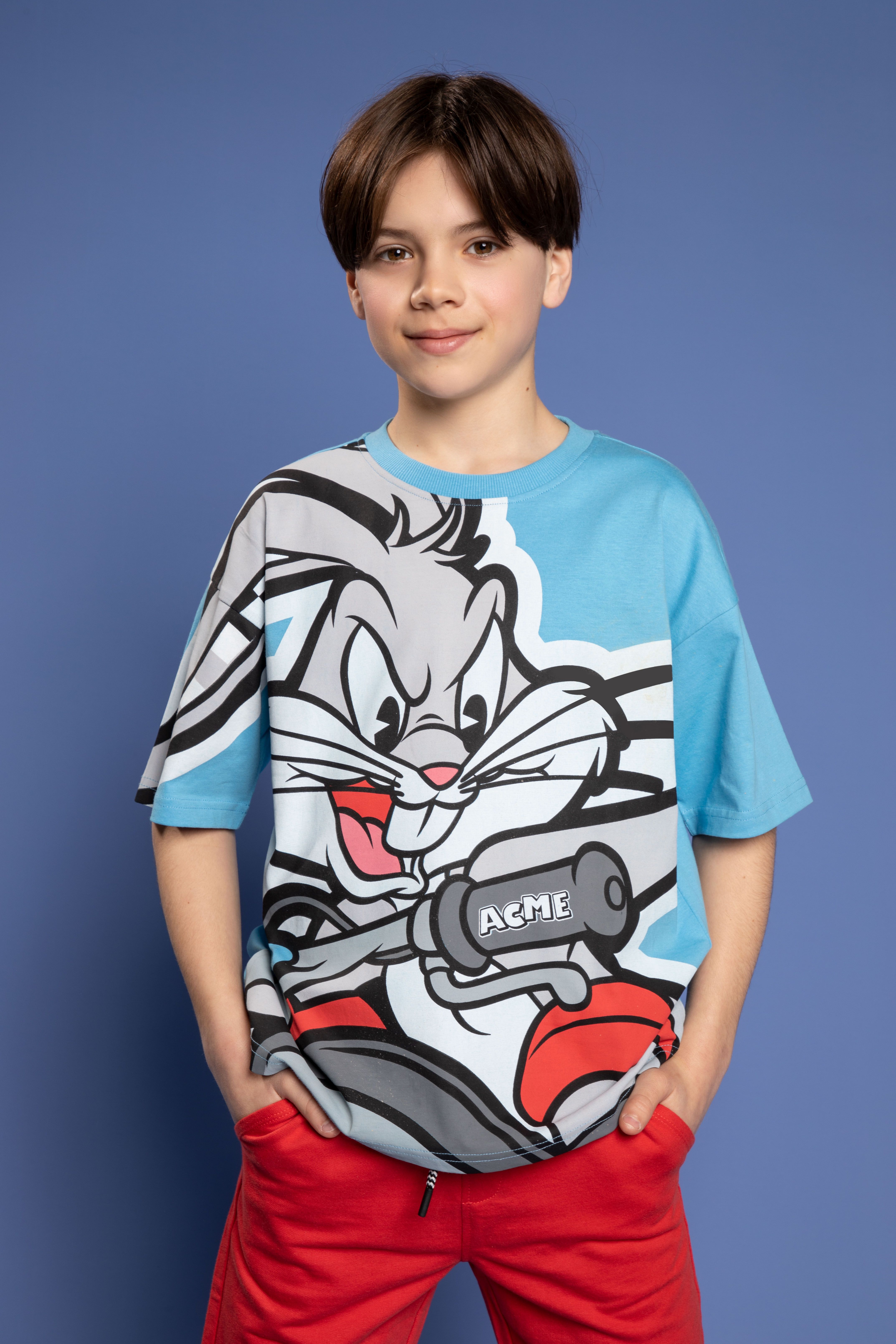 T-shirt z krótkim rękawem niebieski, licencja LOONEY TUNES