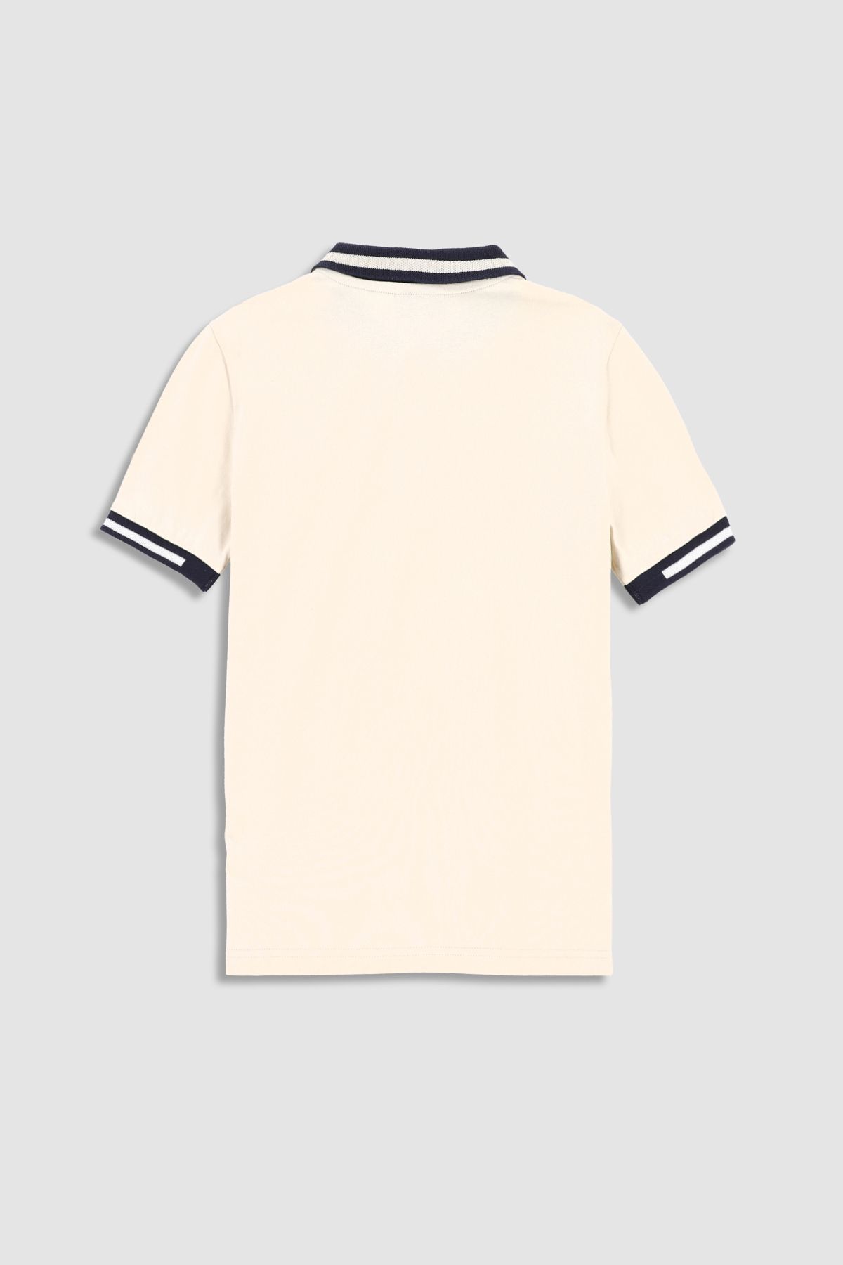 T-shirt z krótkim rękawem beżowy z kołnierzykiem typu polo