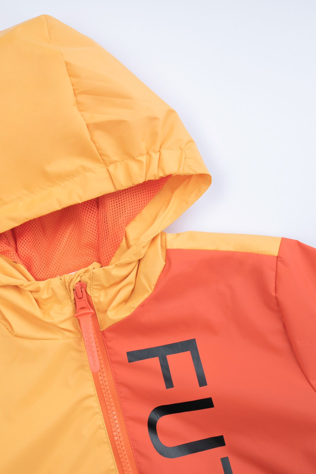 Jacket with lining multicolored with hood and reflective
