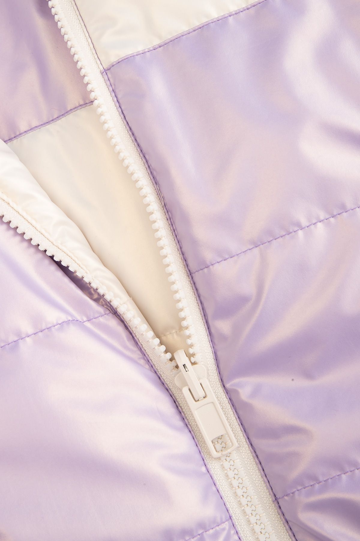 Jachetă cu două fețe multicolor, matlasat, cu glugă - 4