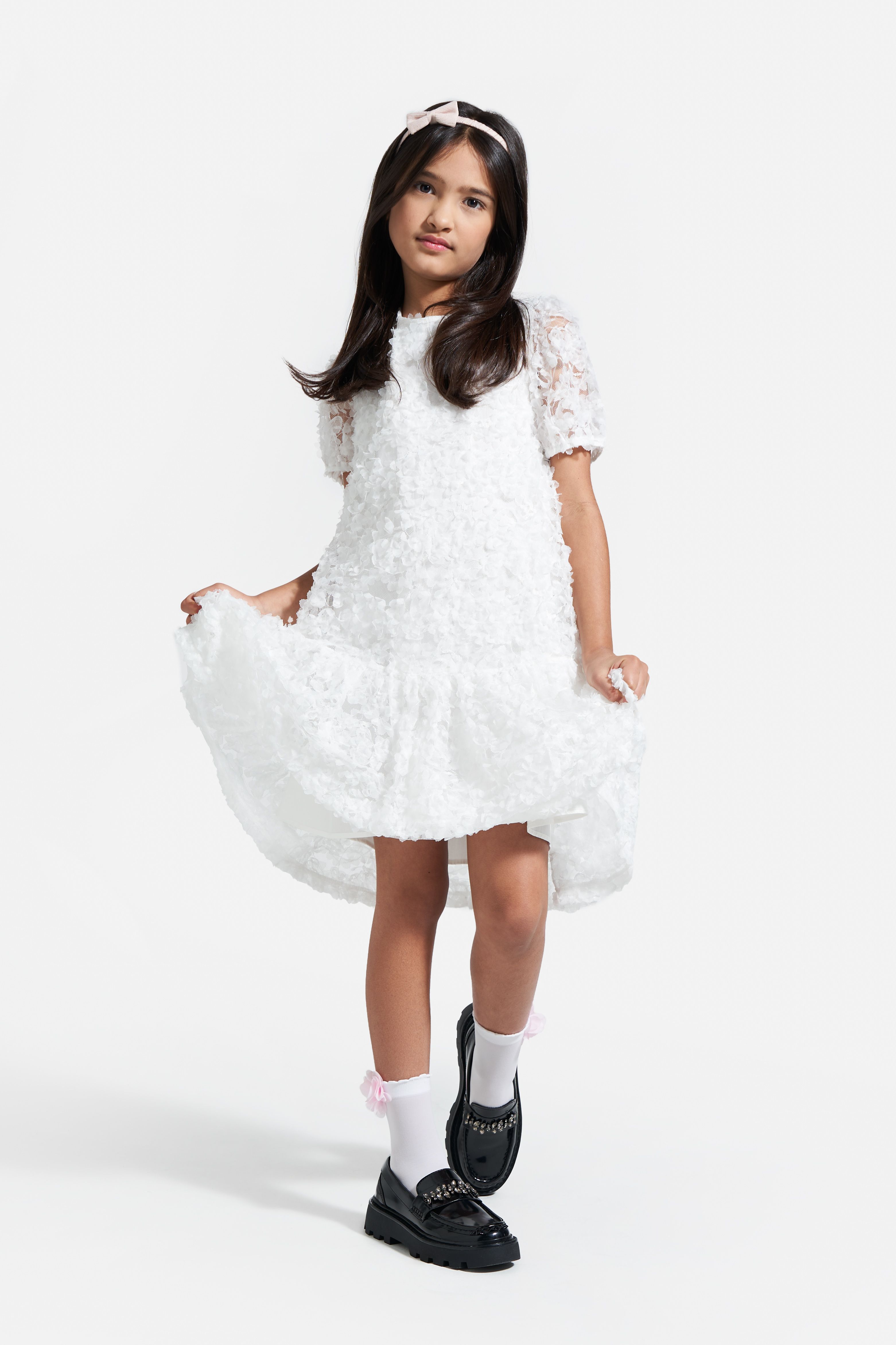 Sukienka tkaninowa z zaszewkami w kratę - Coccodrillo