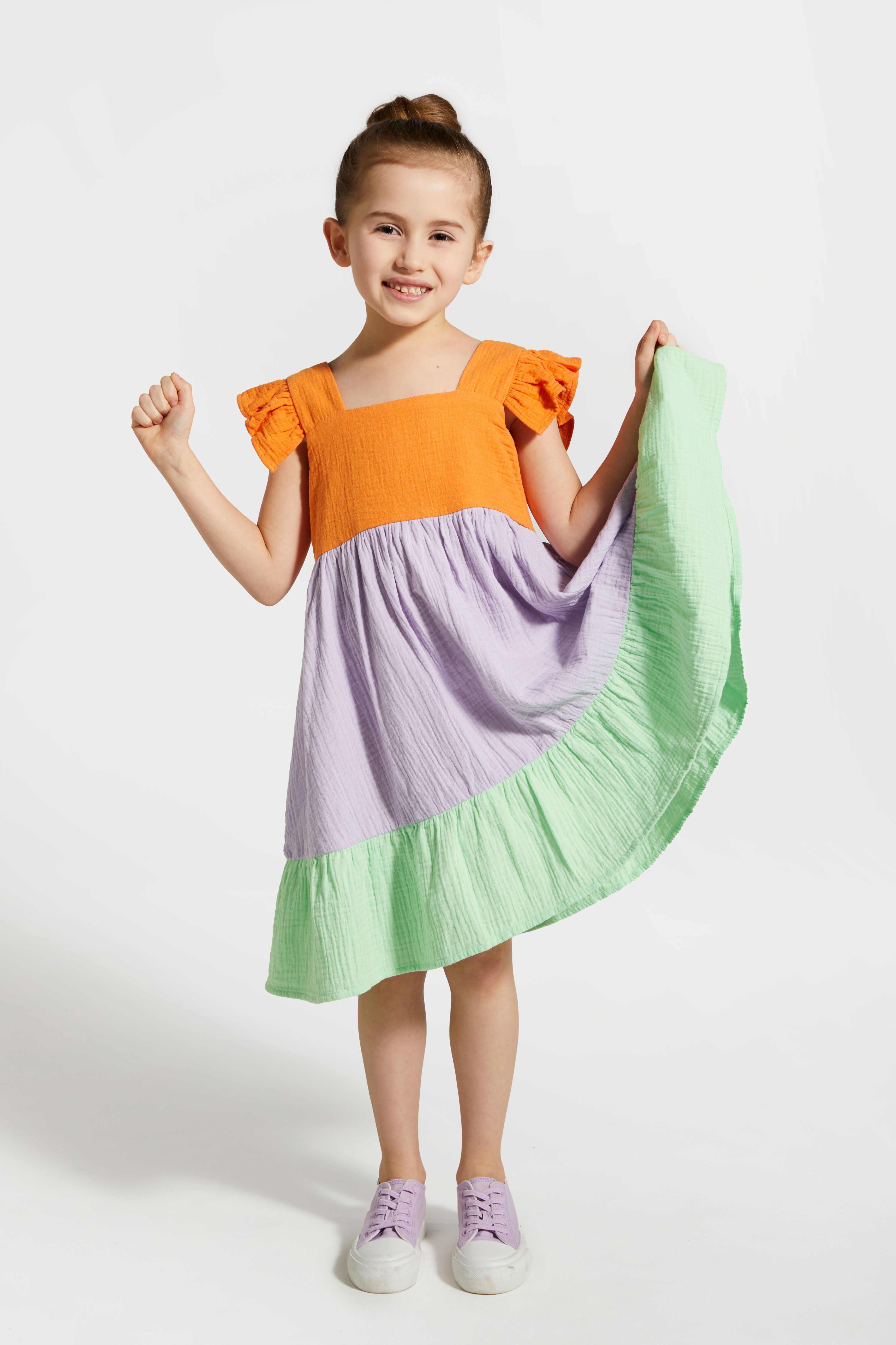 cocori様 Sukienka tkaninowa ecru z bawełnianą podszewką - Coccodrillo