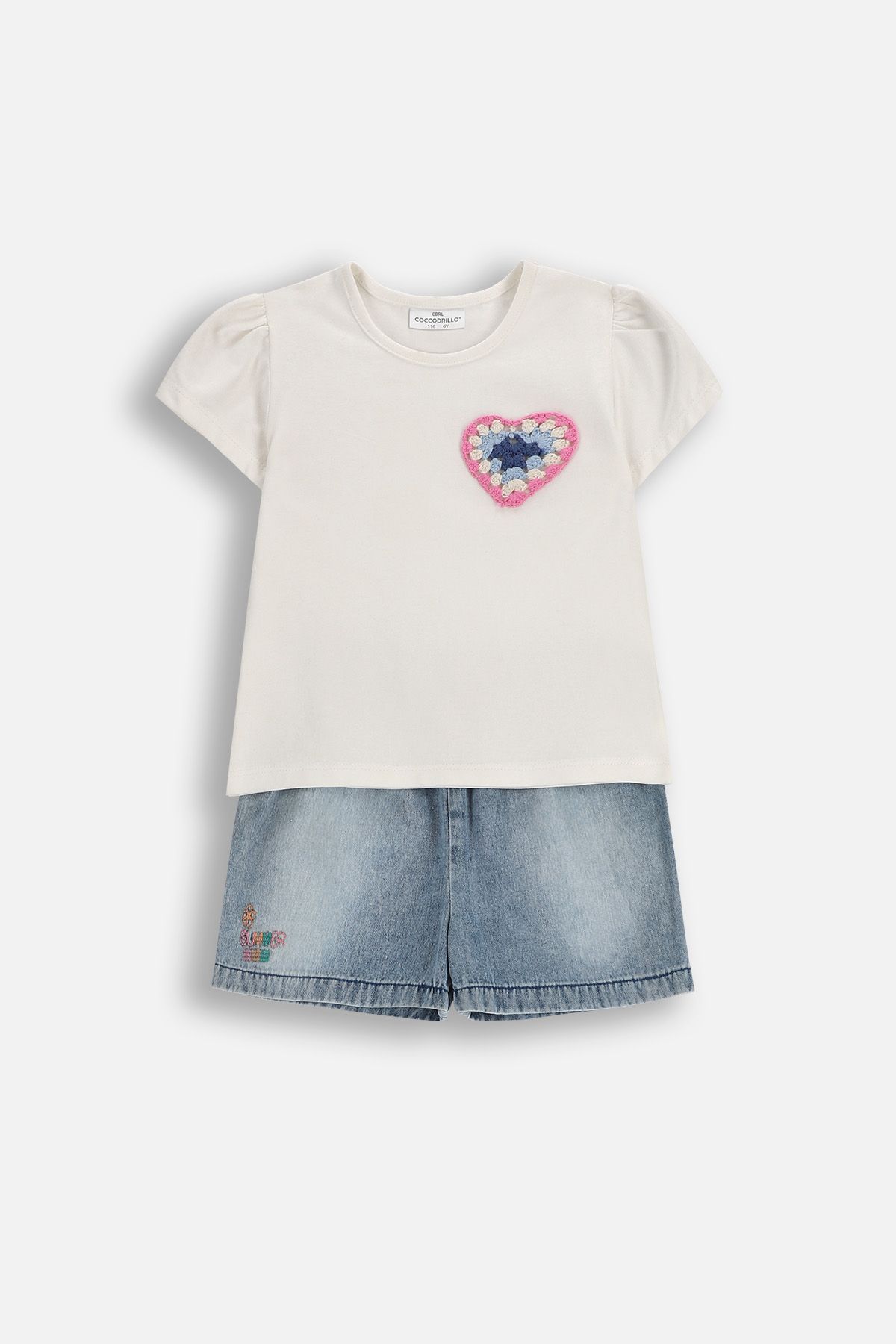 Komplet dziewczęcy t-shirt + spodenki - Coccodrillo