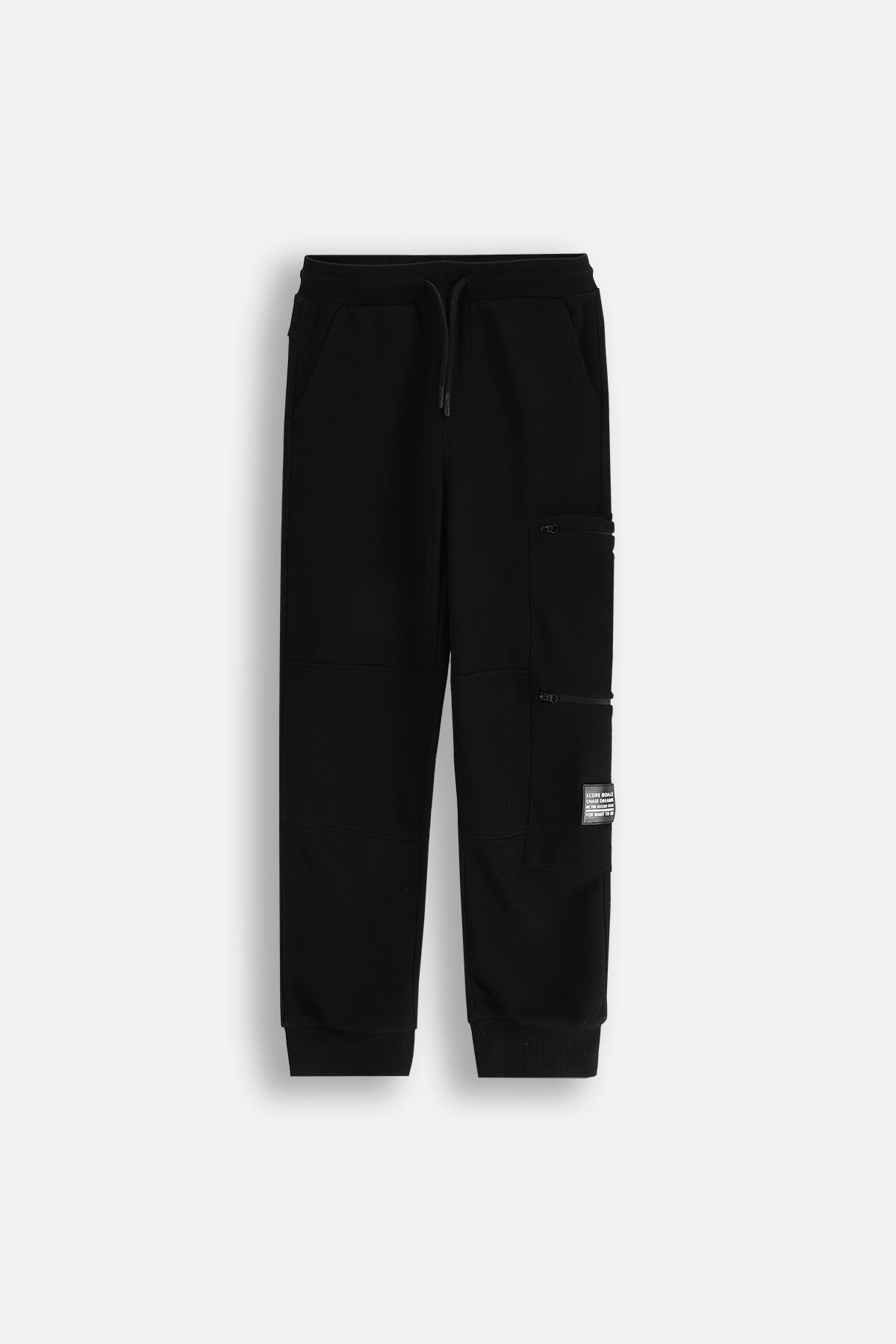 D kakoページ Spodnie Dresowe Chłopięce Czarne Joggery Slim Fit 134