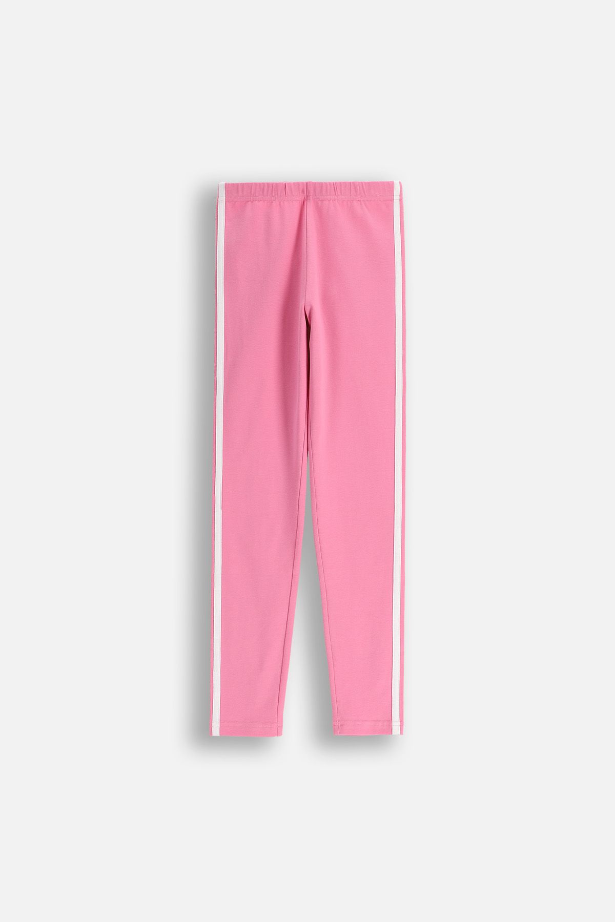 Legginsy z długą nogawką w kolorze fuksji gładkie z szeroką gumą w