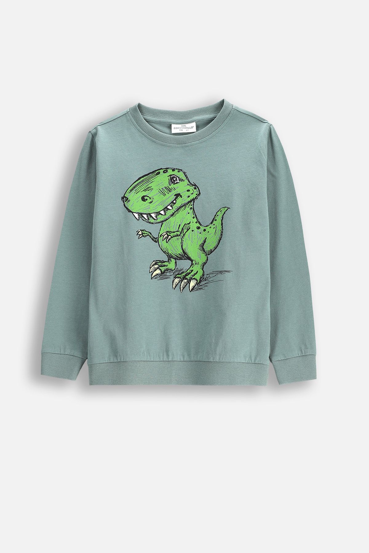 T-shirt z krótkim rękawem turkusowy z nadrukiem dinozaura
