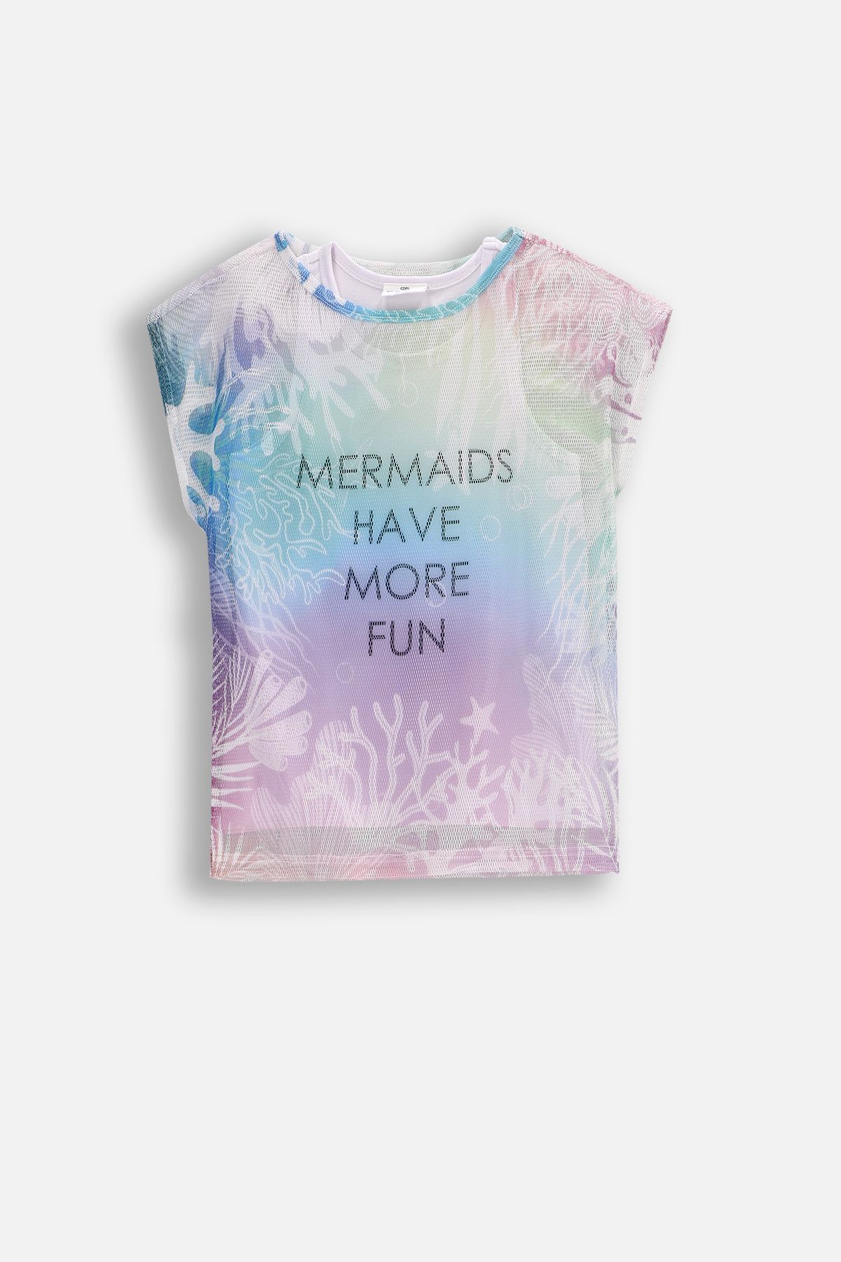 T-shirt z krótkim rękawem wielokolorowy 2 w 1 z tiulową