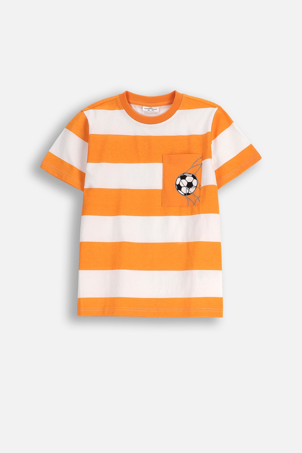T-shirt z krótkim rękawem wielokolorowy w paski z kieszenią