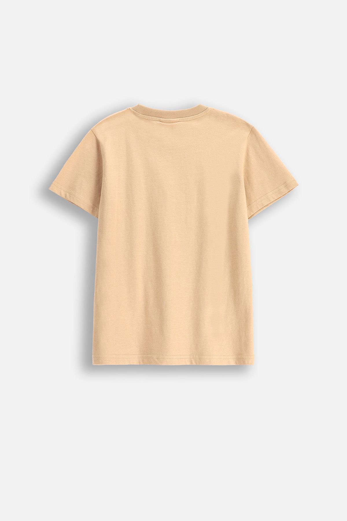 T-shirt z krótkim rękawem beżowy z nadrukiem zwierzątek