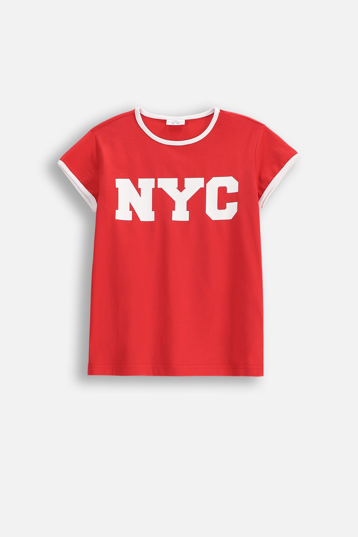 T-shirt with Short Sleeves Red with Front Print - Coccodrillo