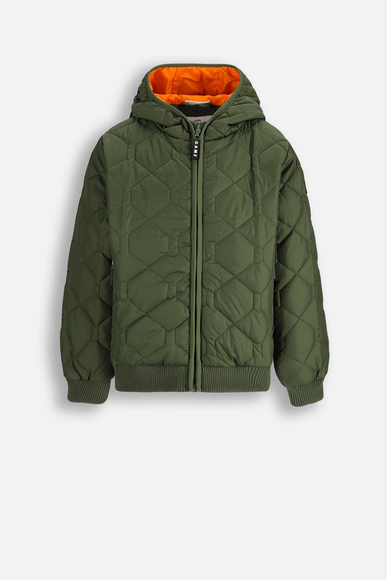 Übergangsjacke Khaki Steppjacke mit Kapuze Coccodrillo