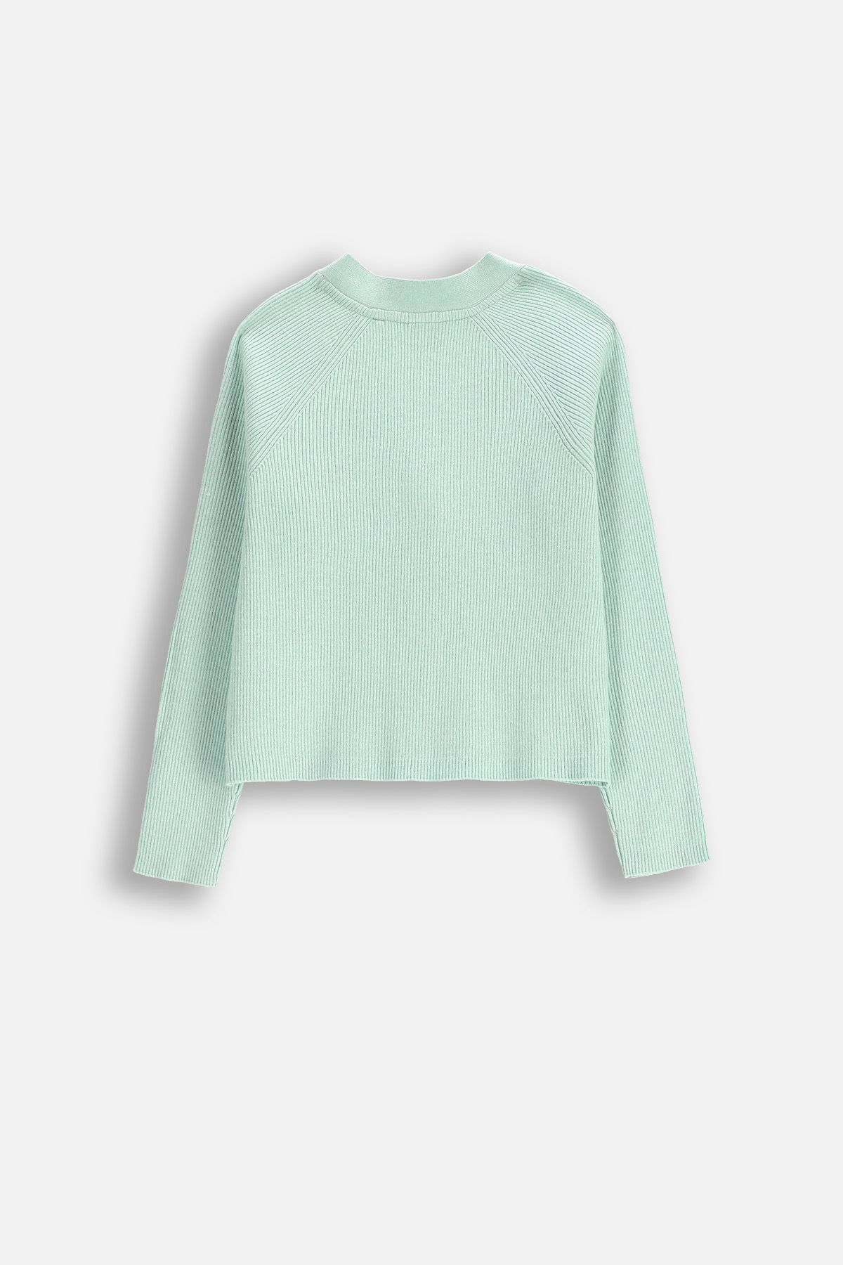 Mint Green Knit Sweater Zara Green Cropped Sweater Cardigan - Main Image