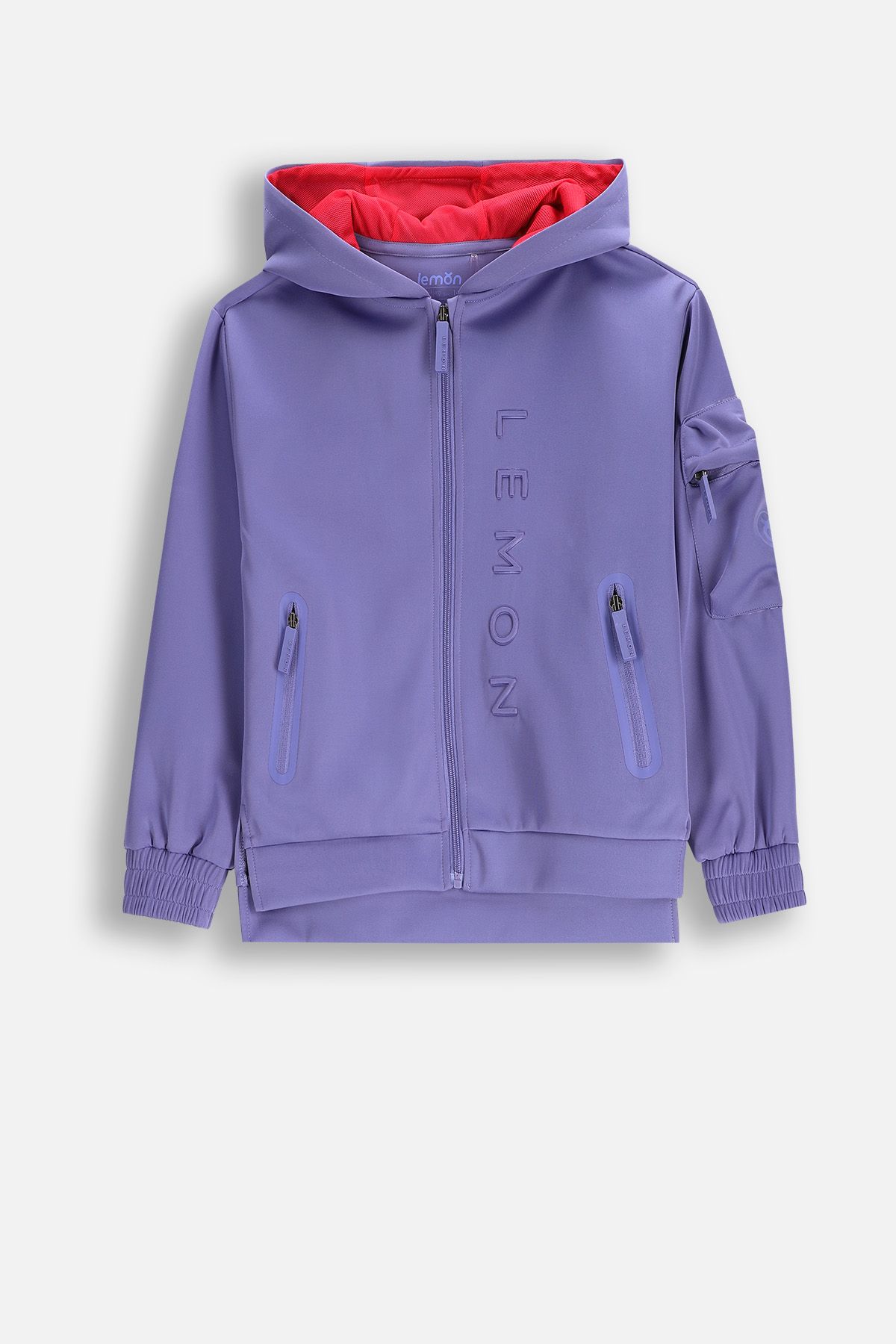 Bluza sportowa fioletowa rozpinana z kapturem, seria ACTIVE