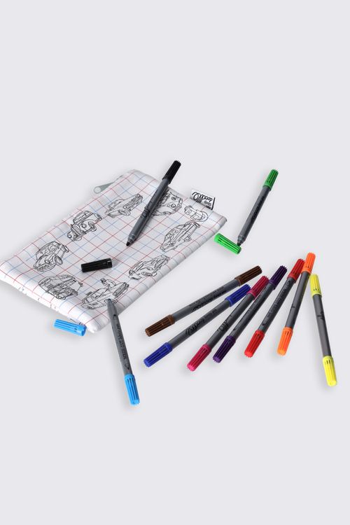 EATSLEEPDOODLE EATSLEEPDOODLE Piórnik do pokolorowania Pojazdy rozmiar ONE SIZE kolor wielokolorowy dla Dziecka