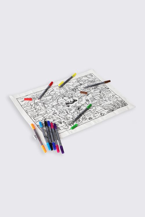 EATSLEEPDOODLE EATSLEEPDOODLE Bawełniana podkładka na stół do pokolorowania Dinozaury rozmiar ONE SIZE kolor wielokolorowy dla Dziecka