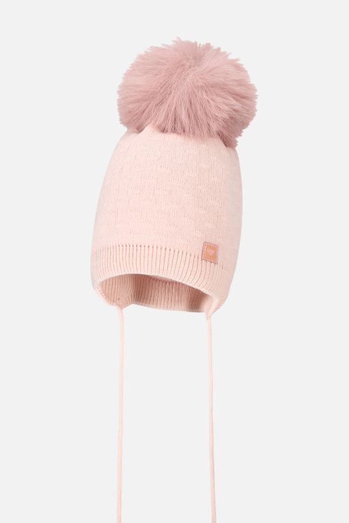 BROEL BROEL Czapka zimowa z pomponem rozmiar 40 kolor różowy dla Dziewczynki