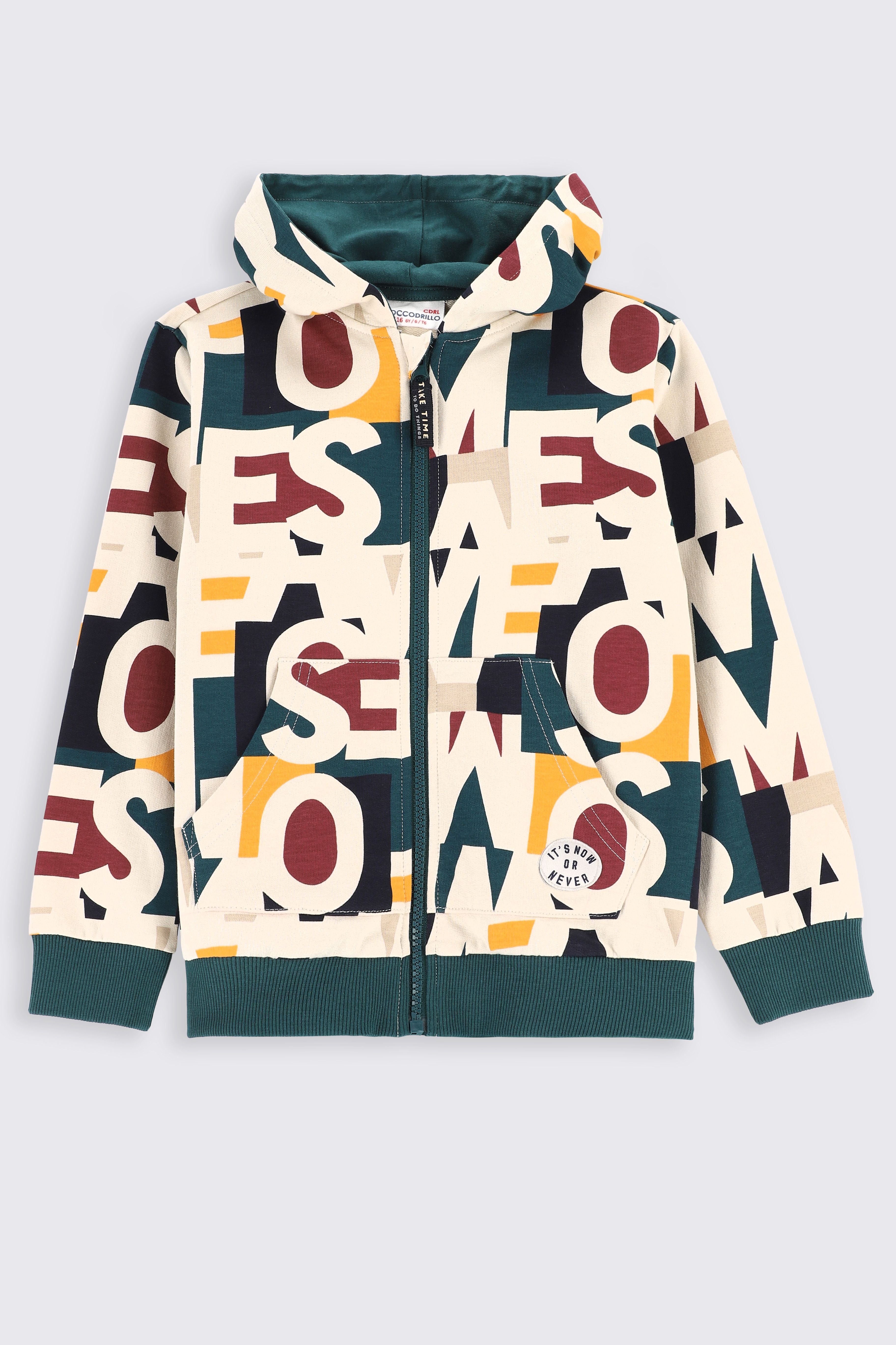Sweatshirt multicolored with hood and print - Coccodrillo
