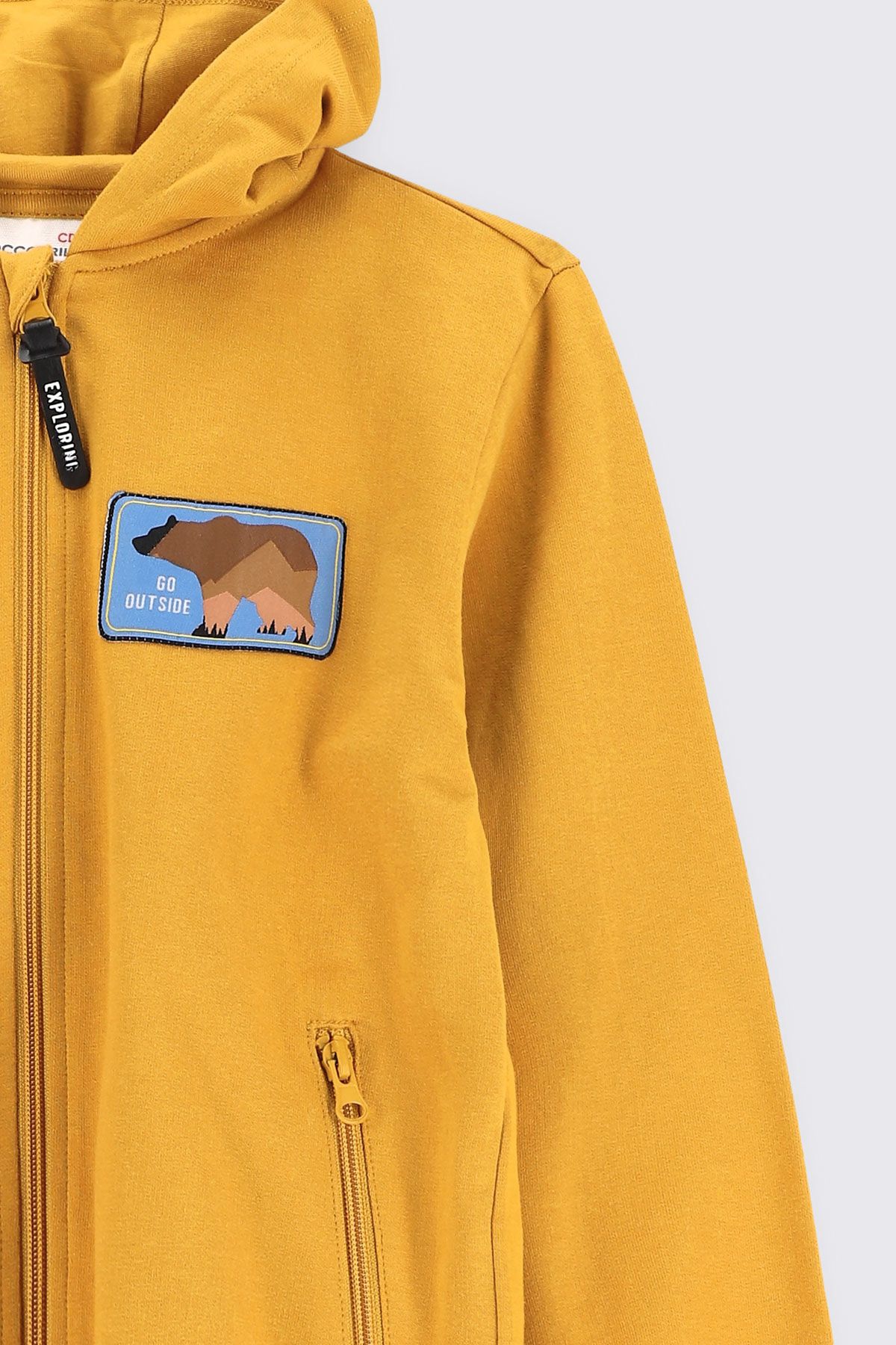 Zipped sweatshirt honey with hood and pockets - Coccodrillo