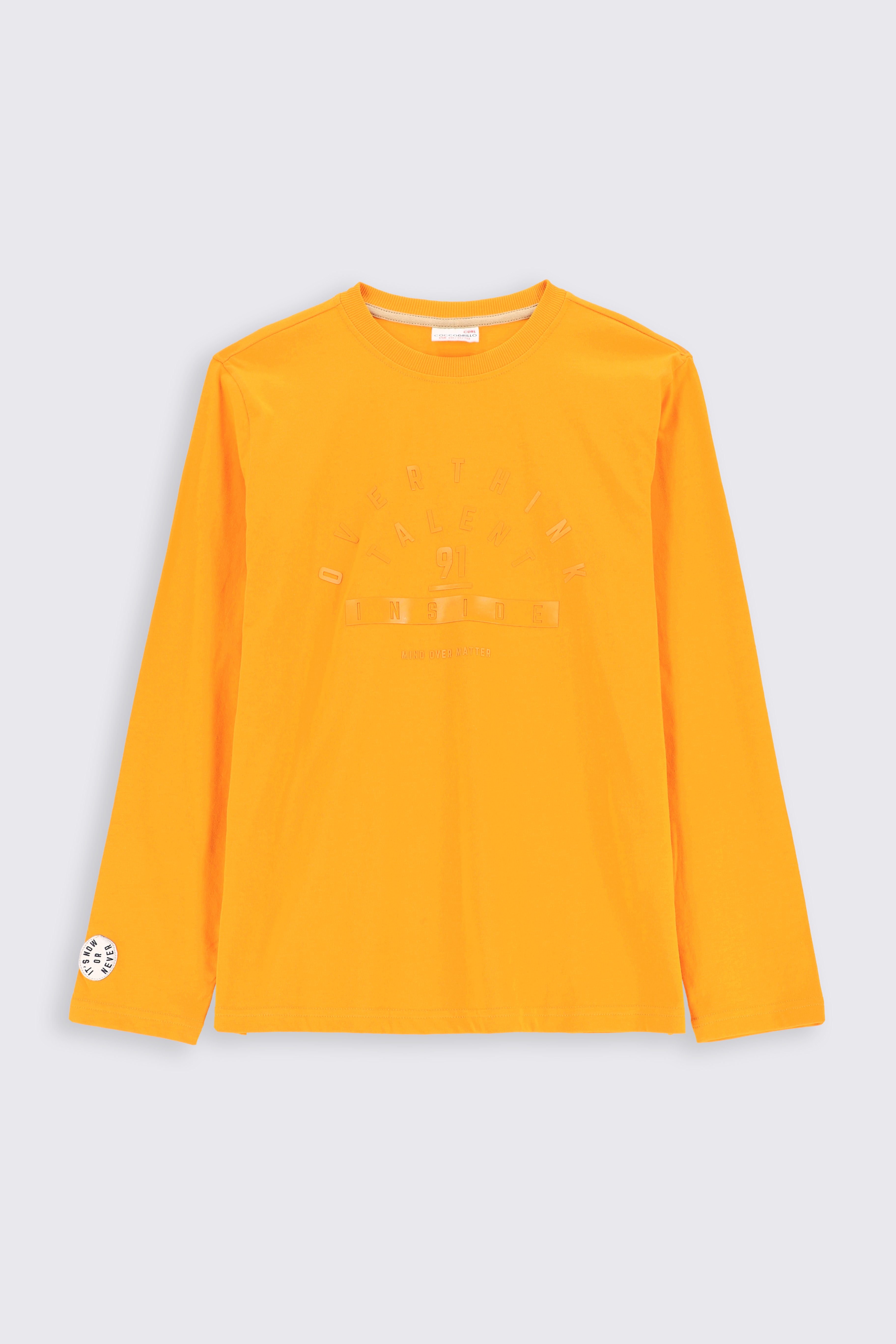 T-shirt with long sleeves orange with a print - Coccodrillo