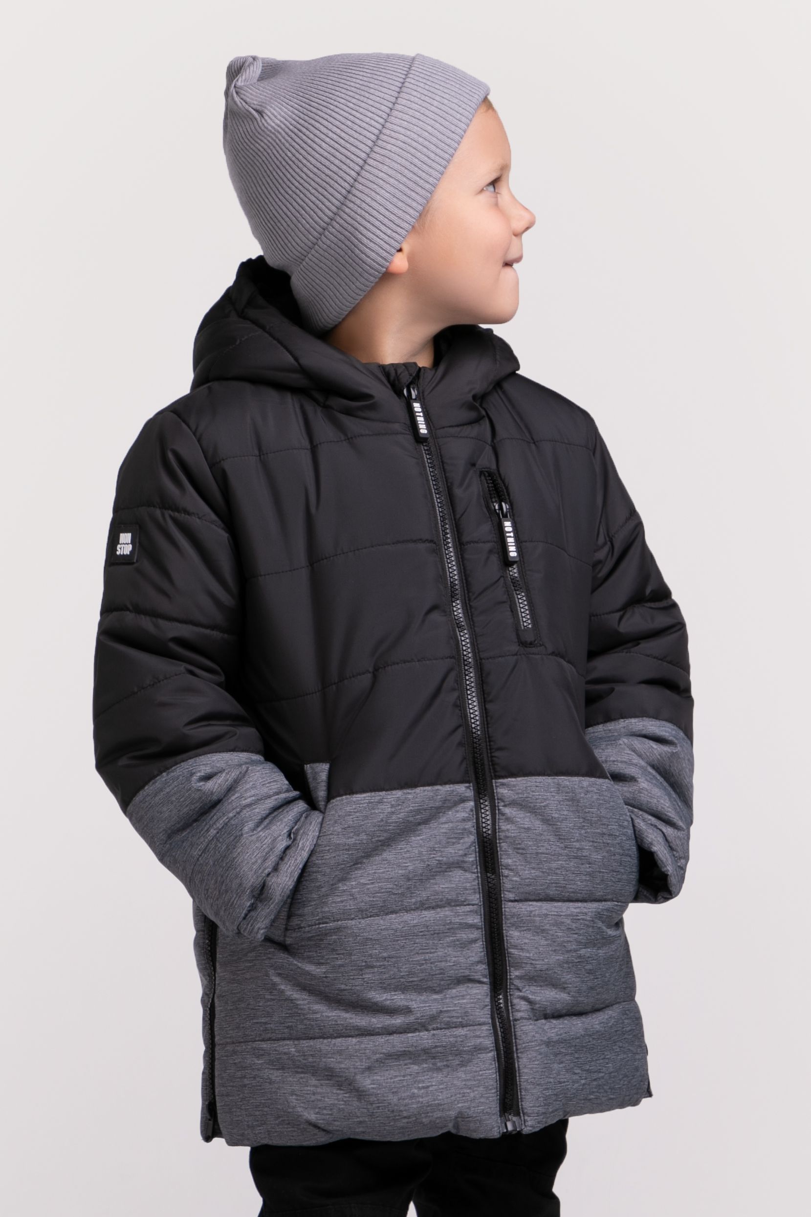 Płaszcz zimowy czarny z kapturem - Coccodrillo