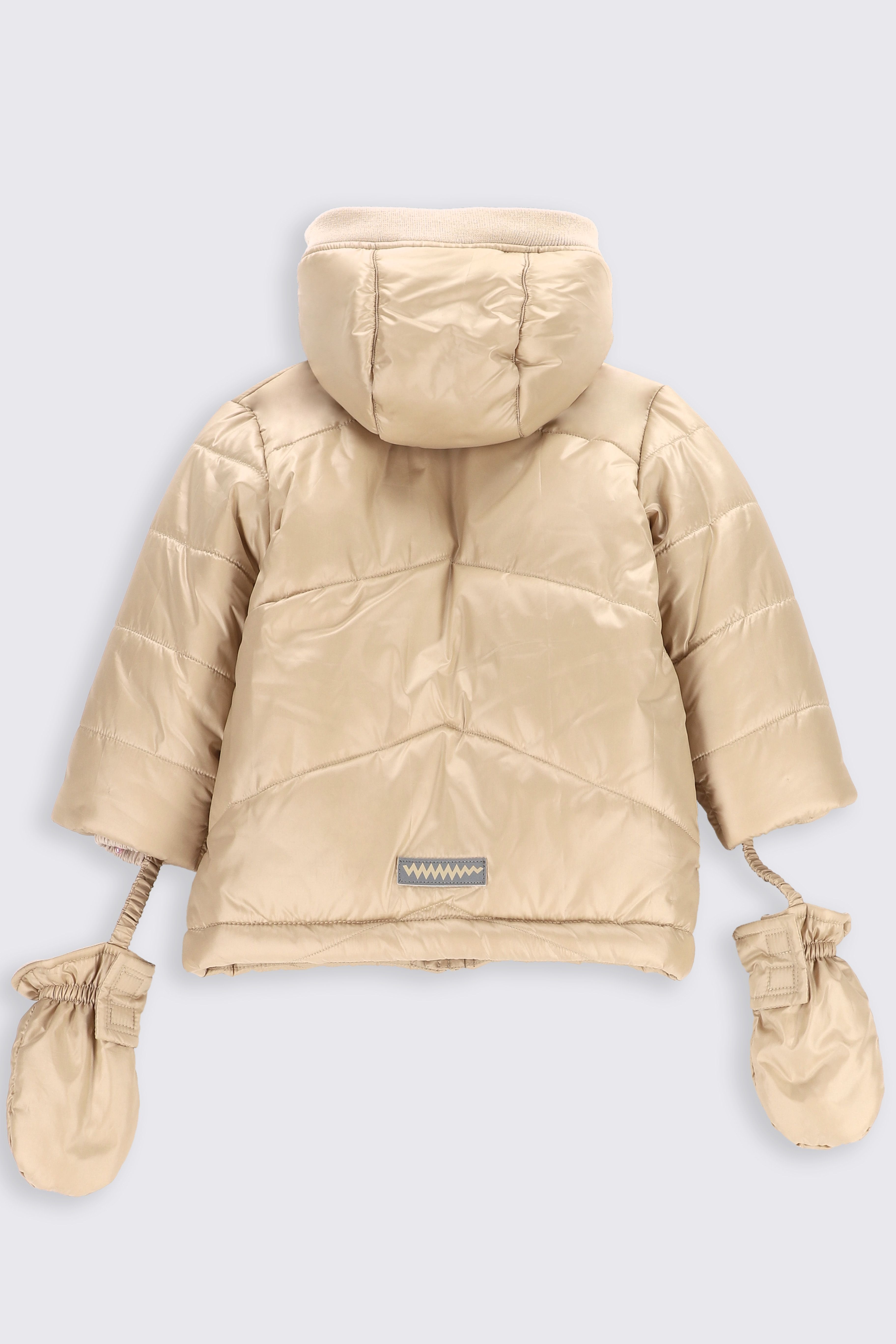 Kurtka zimowa beżowa z kapturem - Coccodrillo
