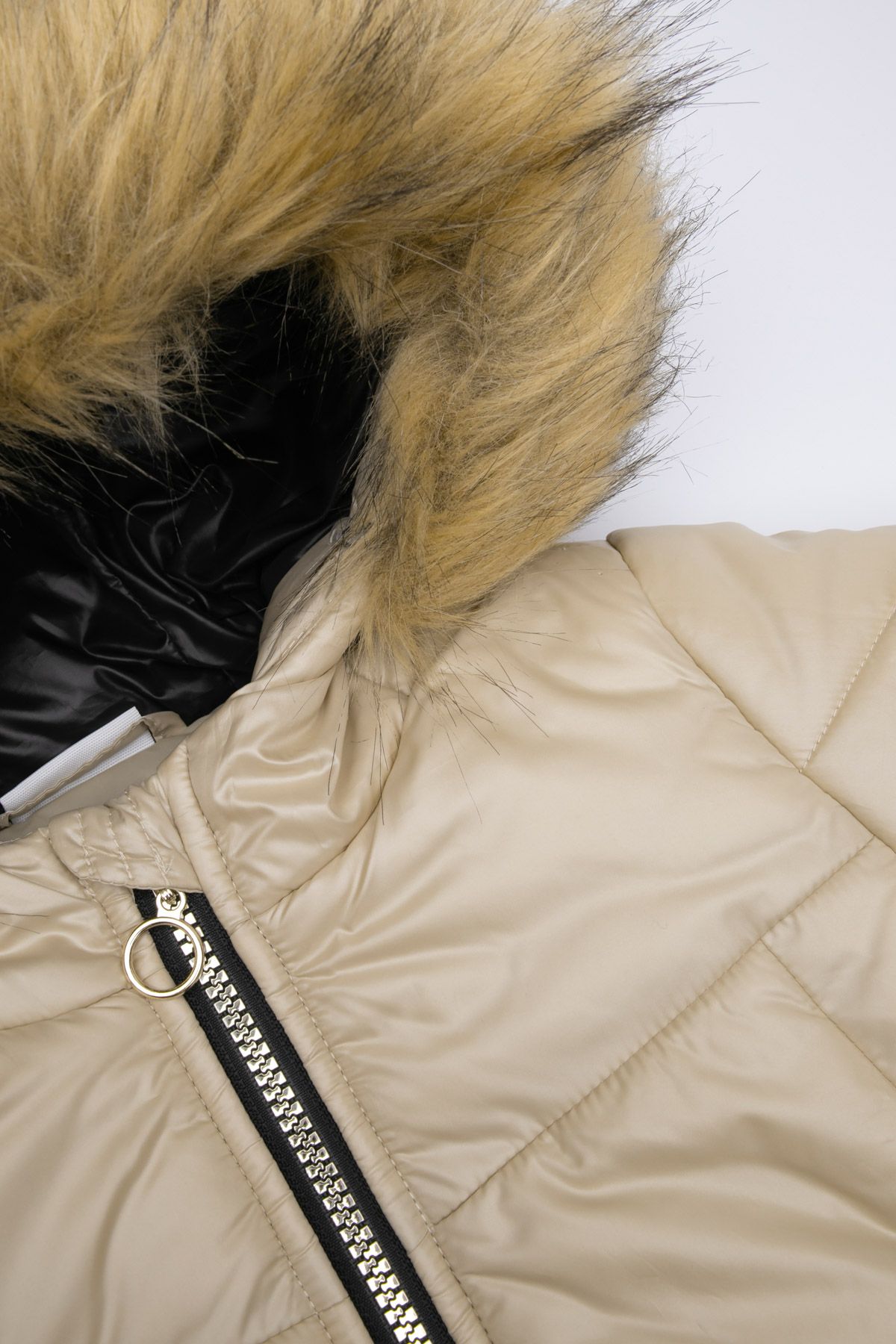 Kurtka zimowa beżowa z kapturem - Coccodrillo
