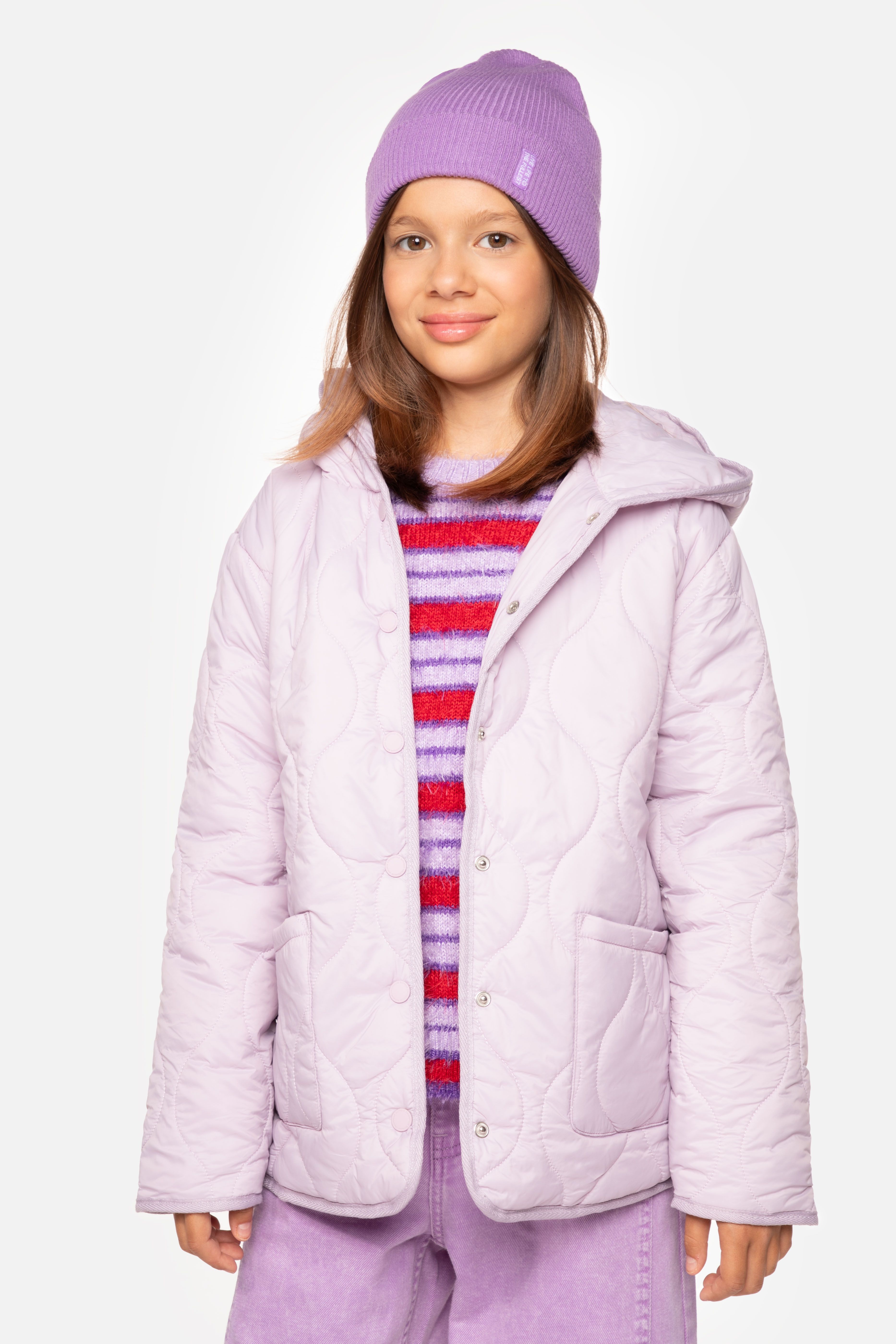 Kurtka przejściowa fioletowa z kapturem - Coccodrillo