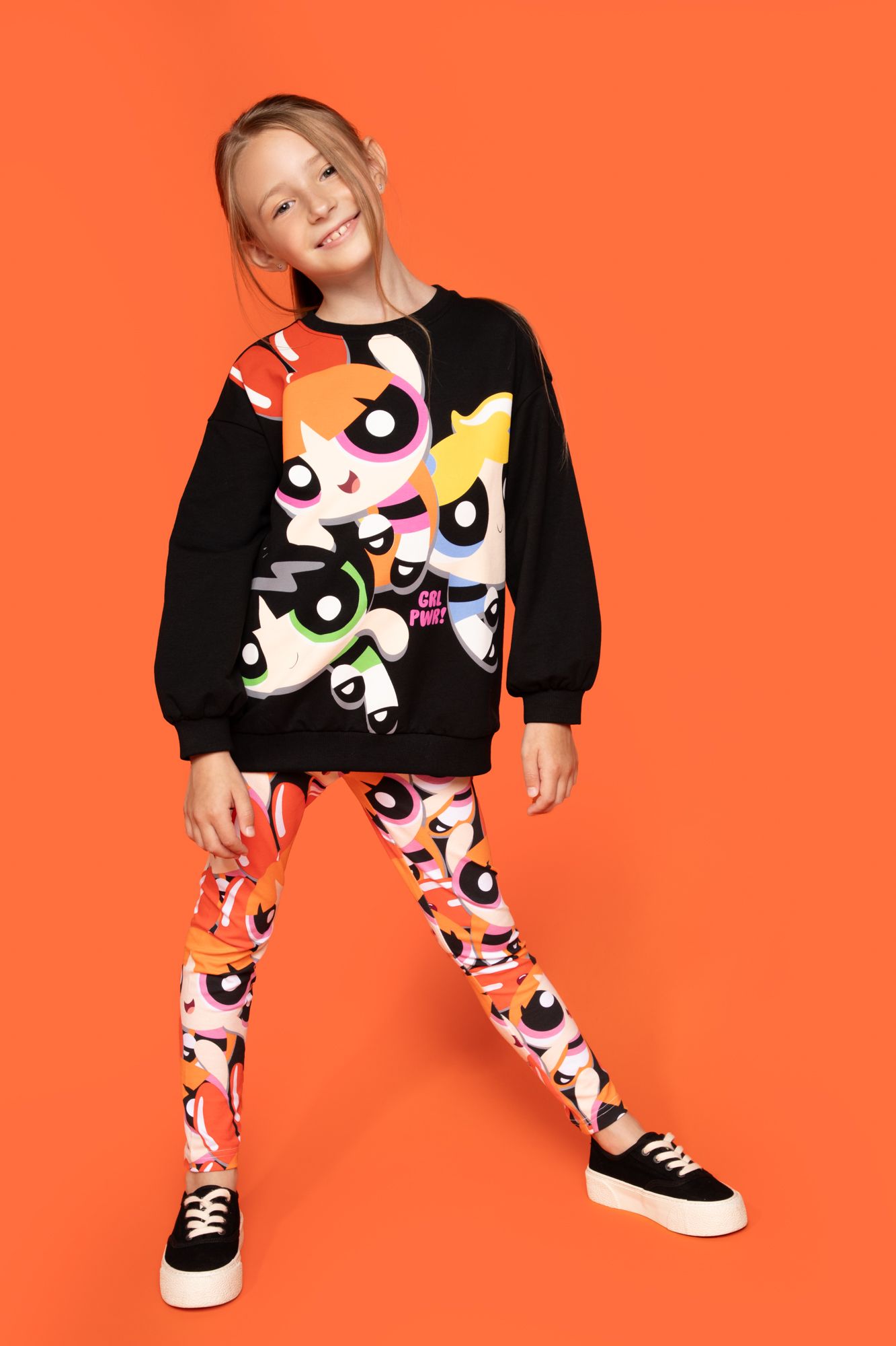 Legginsy z długą nogawką wielokolorowe z printem, licencja