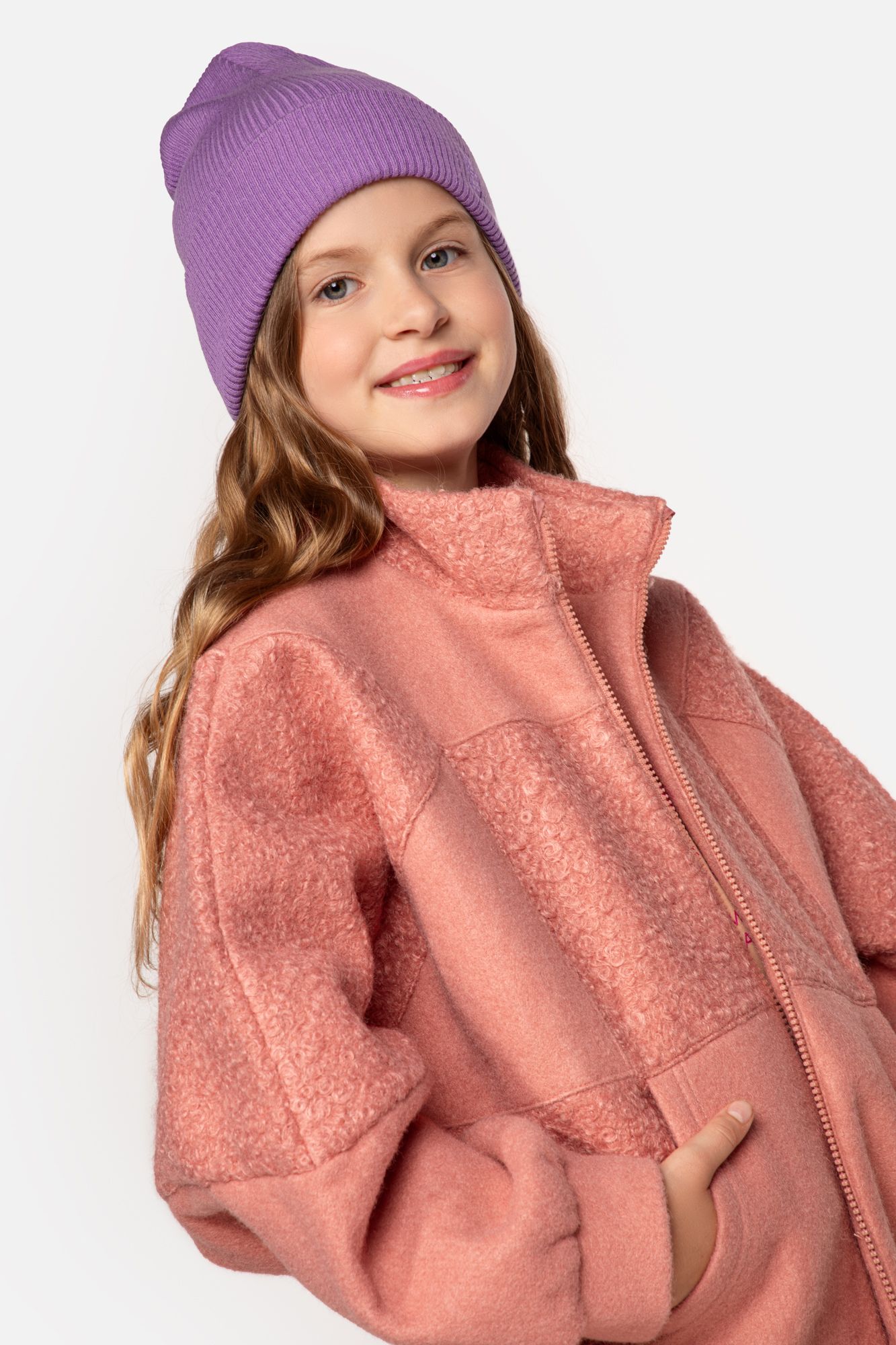 Sweatshirt powder pink insulated with pockets - Coccodrillo