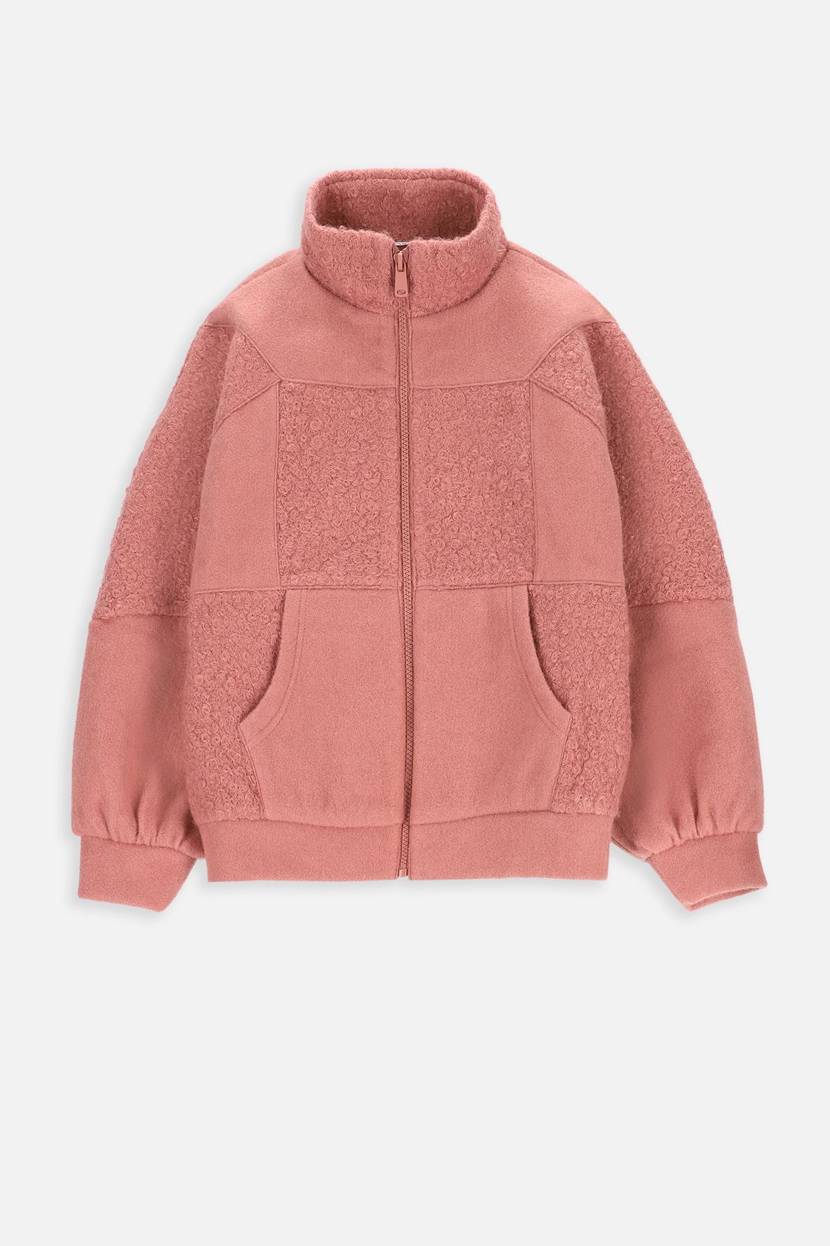 Sweatshirt powder pink insulated with pockets - Coccodrillo