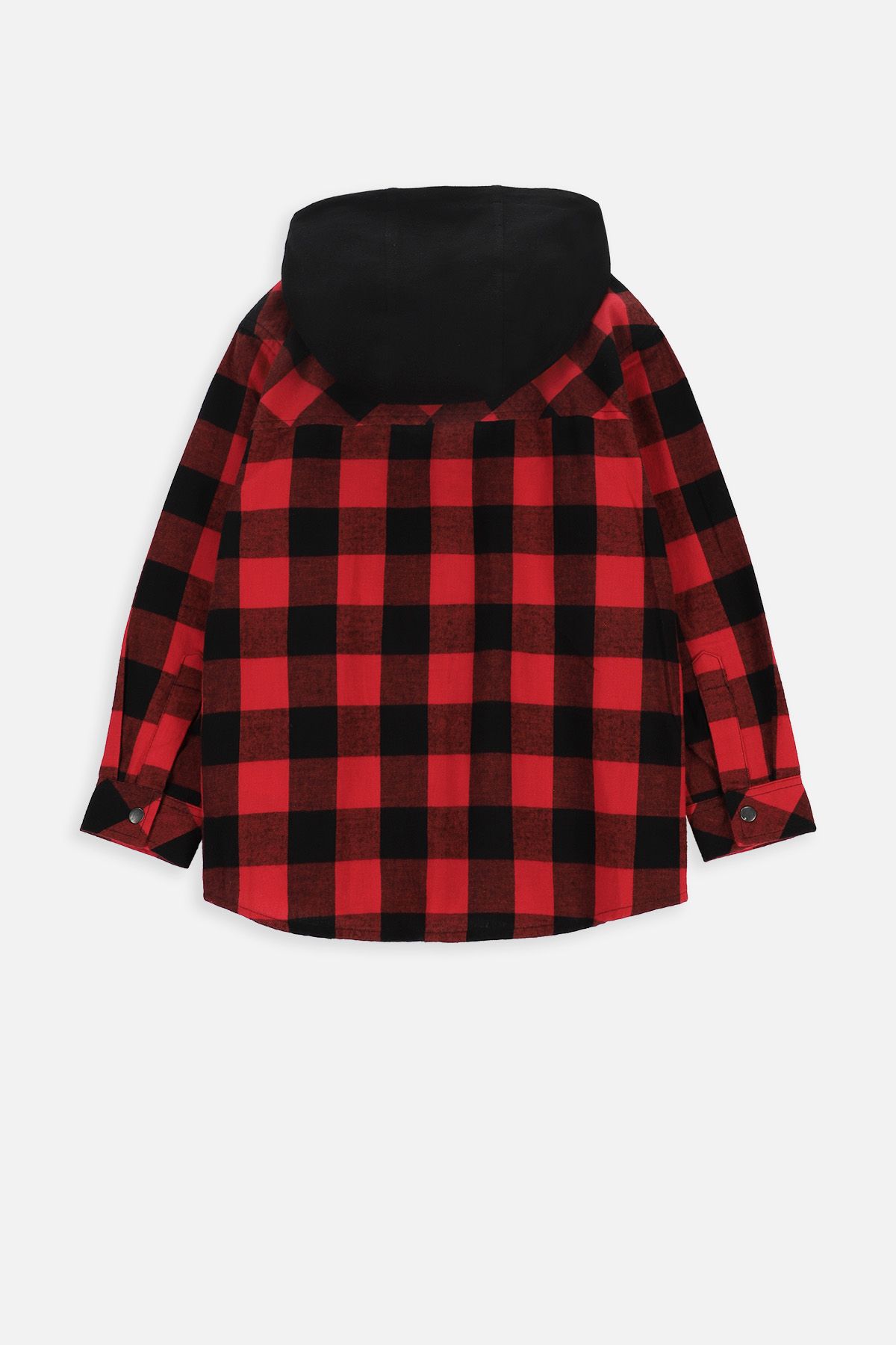 Shirt with long sleeves red checkered with a hood - Coccodrillo