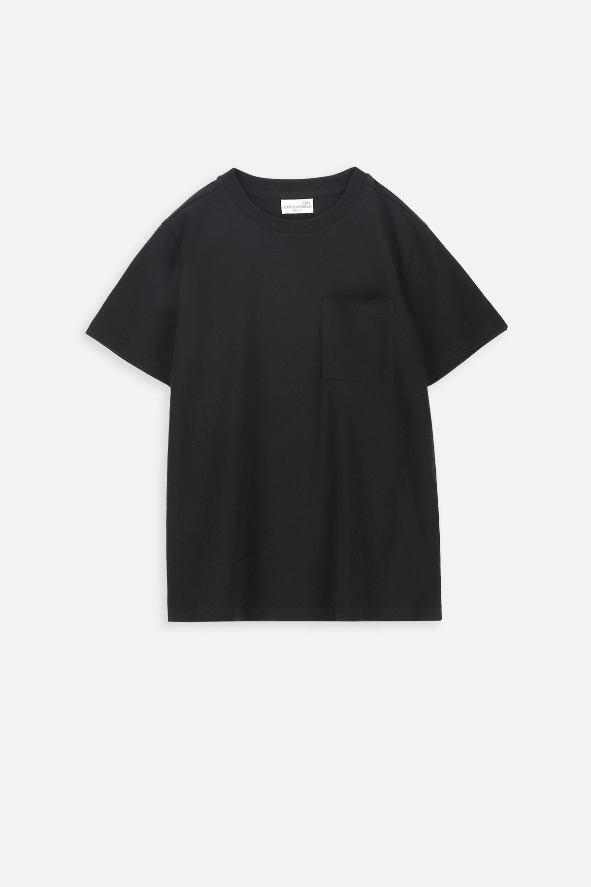 T-shirt z krótkim rękawem czarny z kieszonką - Coccodrillo