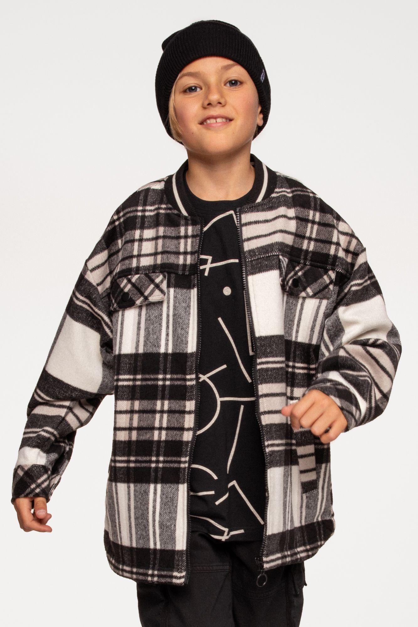 Kurtka koszulowa wielokolorowa w kratę z kołnierzykiem - Coccodrillo