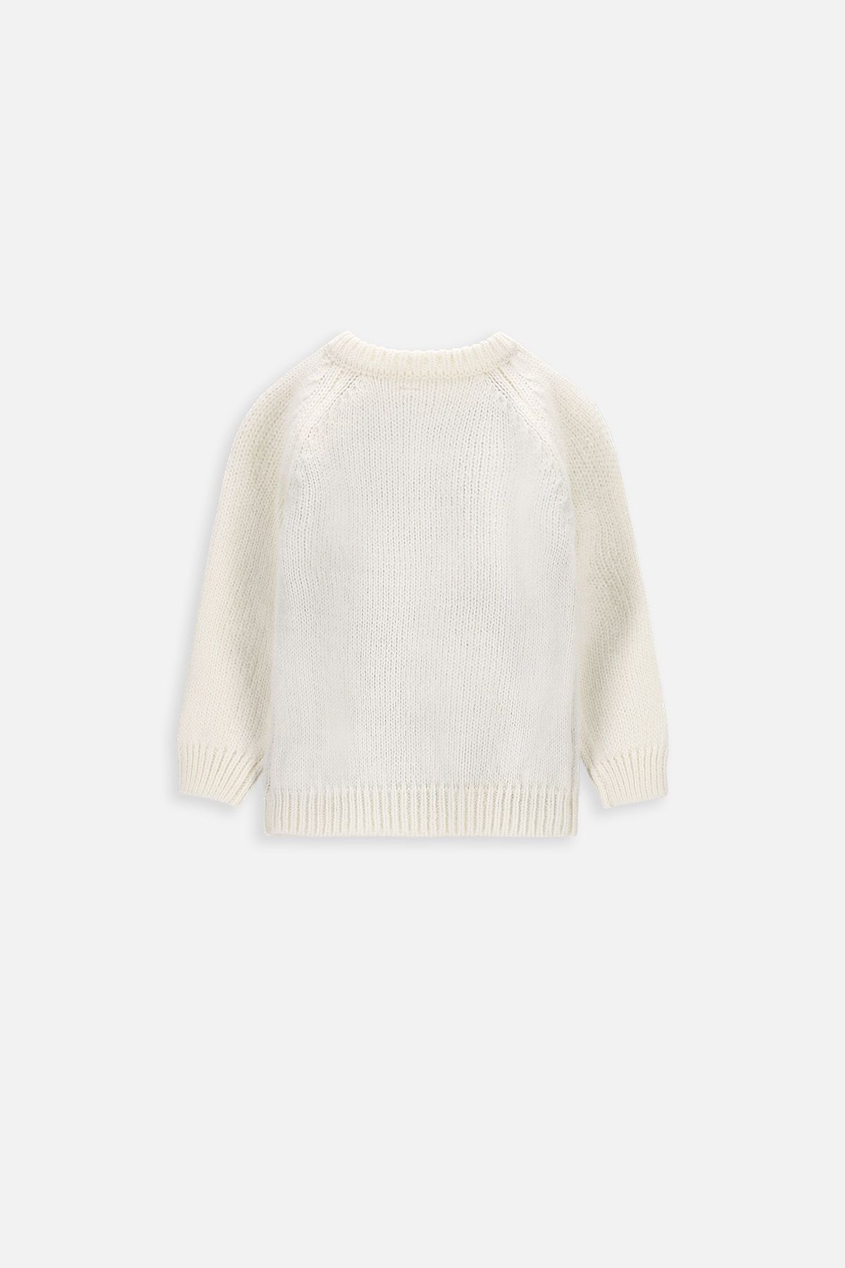 Knitted sweater ecru with reindeer print Coccodrillo