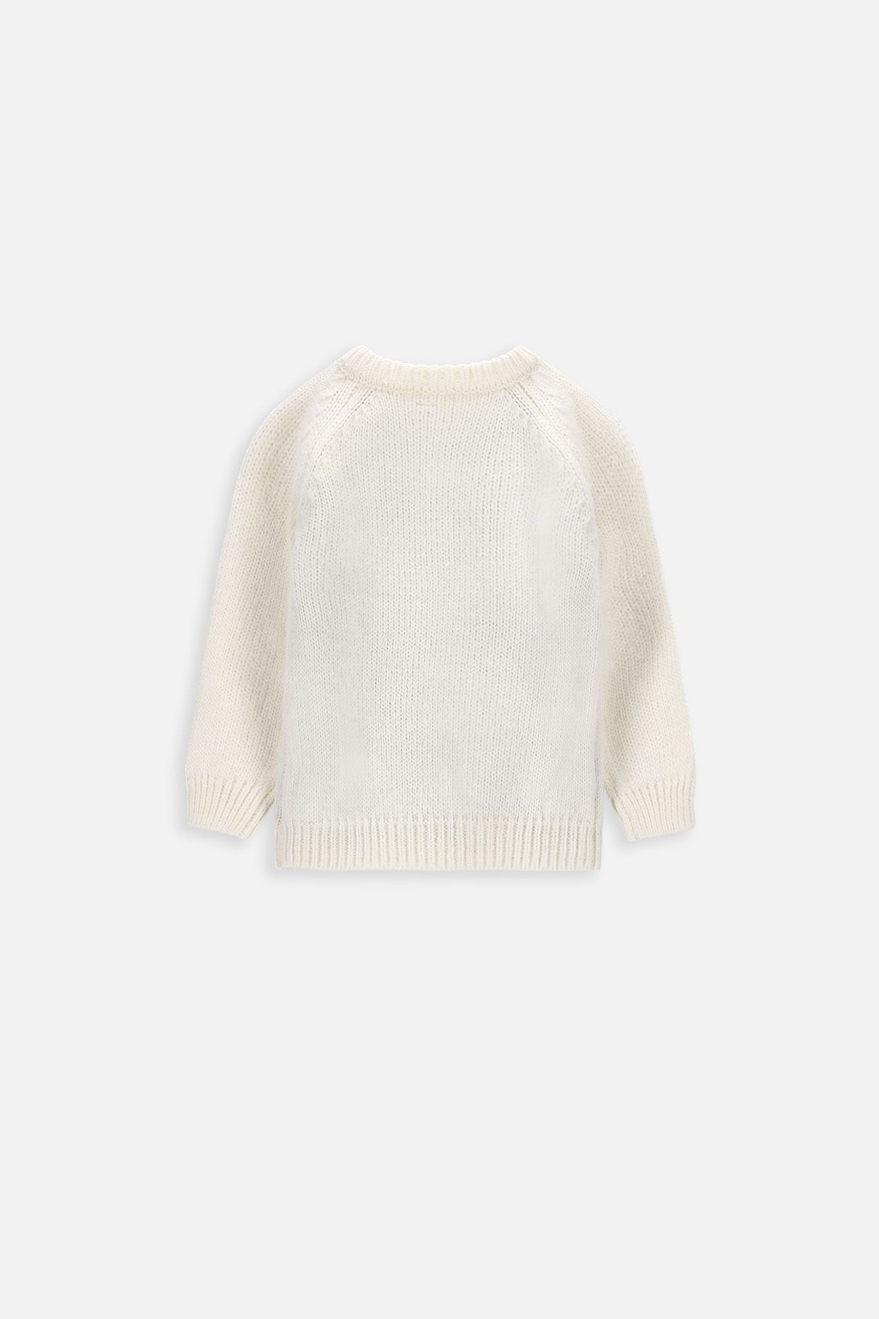 Knitted sweater ecru with reindeer print Coccodrillo