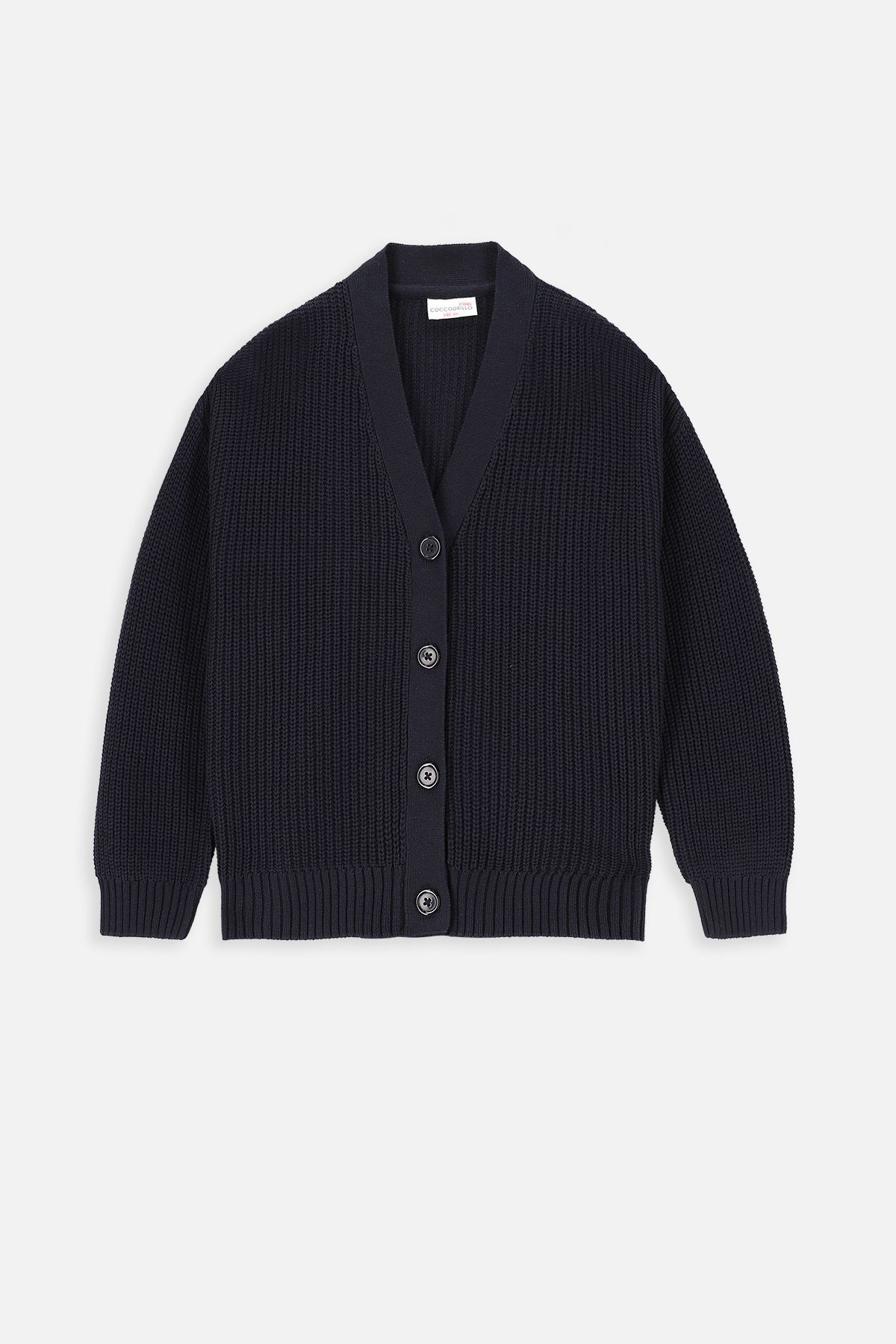 Sukienka dzianinowa granatowa gładka - Coccodrillo