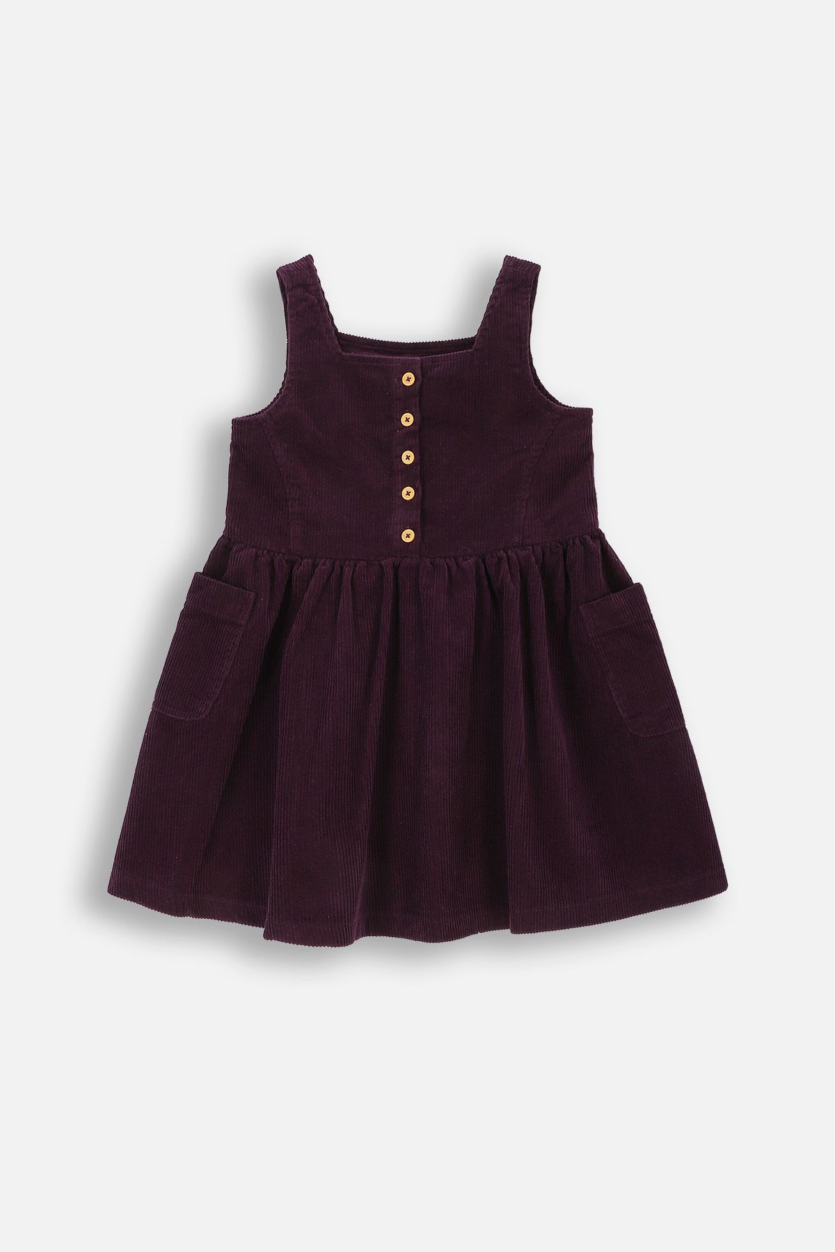 ゆっこ Sukienka sztruksowa fioletowa z guzikami - Coccodrillo