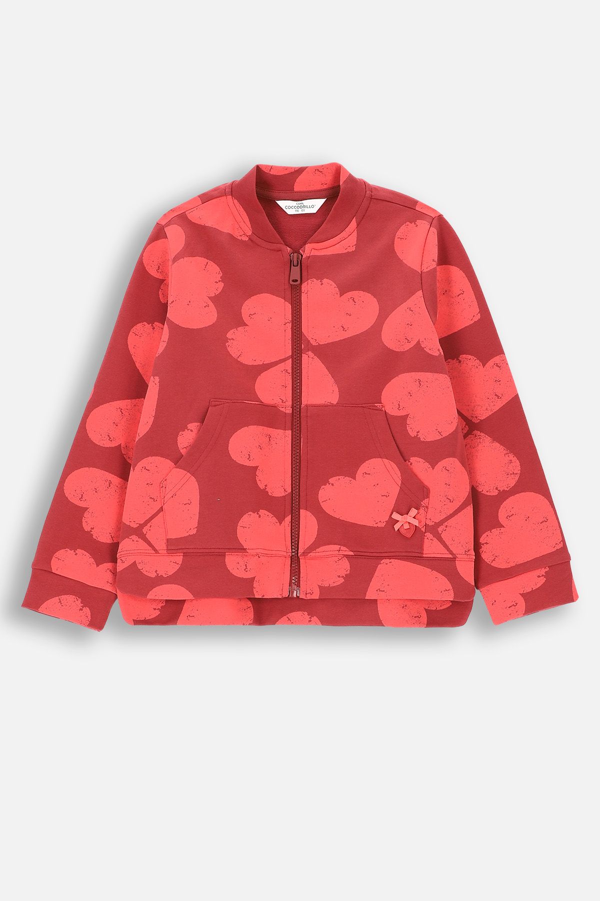 BERENページ Bluza rozpinana bordowa bez kaptura z nadrukiem na całości