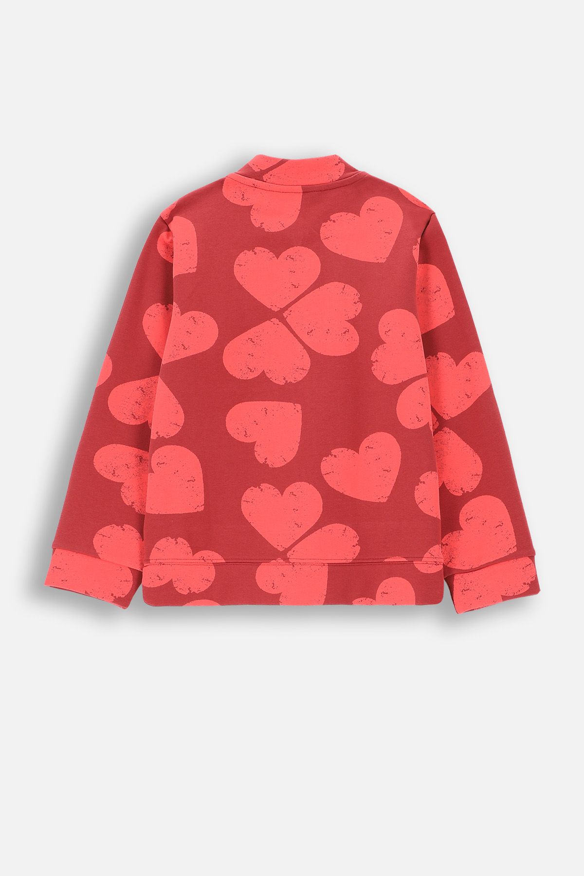 BERENページ Bluza rozpinana - czerwona bez kaptura z falbanką u dołu