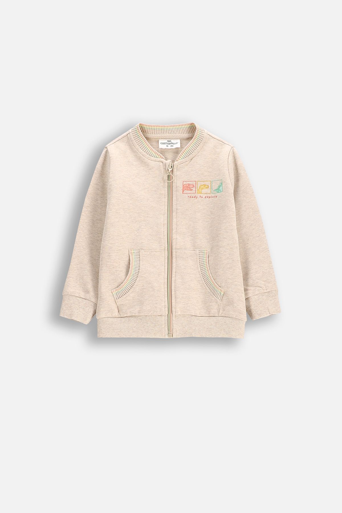 dino13様 Bluza rozpinana szara bez kaptura z kieszeniami licencja