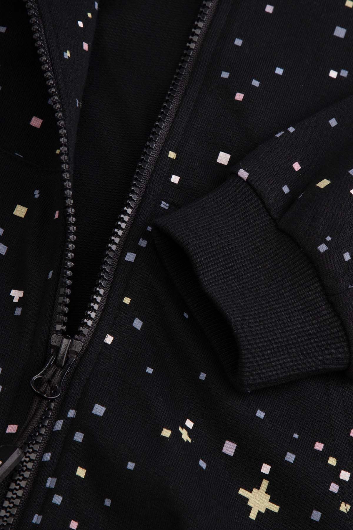 BERENページ Bluza rozpinana bordowa bez kaptura z nadrukiem na całości