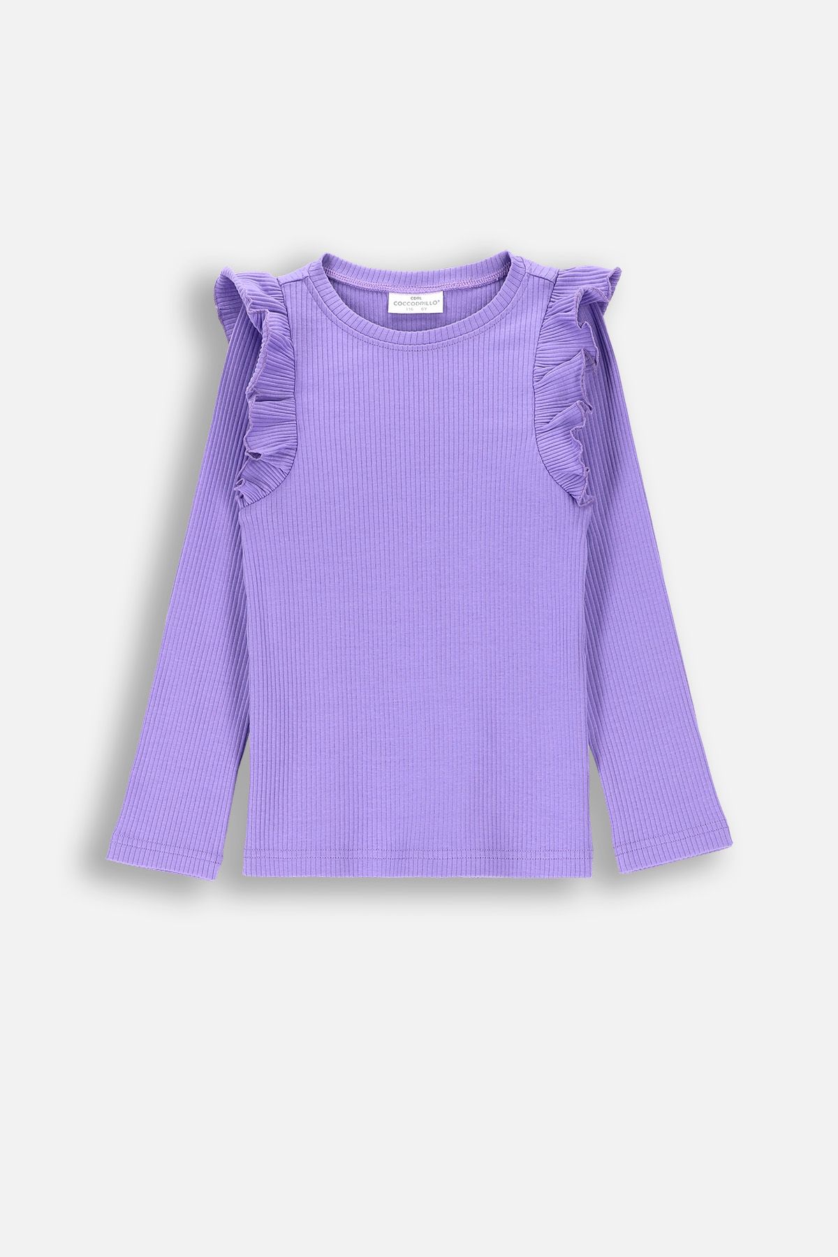 T-shirt z długim rękawem pudrowy róż z napisem - Coccodrillo