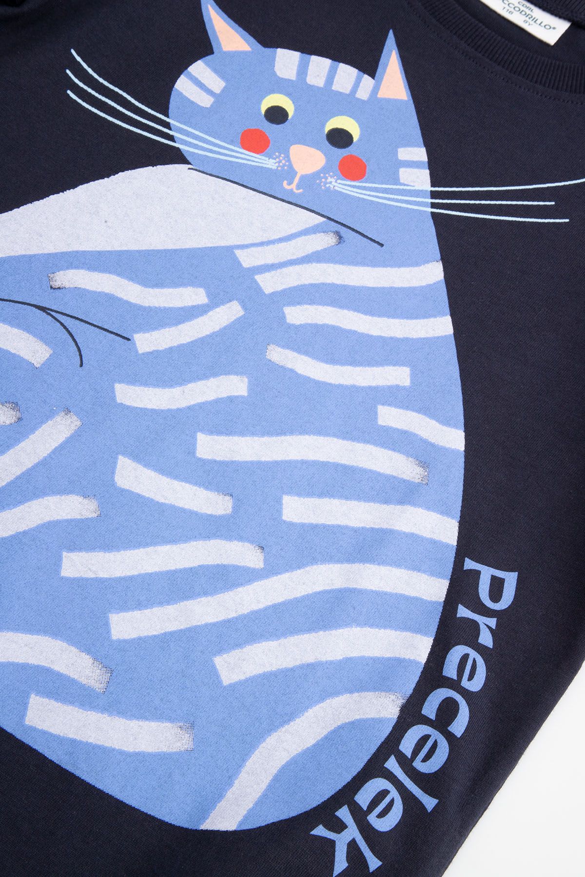 T-shirt z długim rękawem granatowy z nadrukiem licencja
