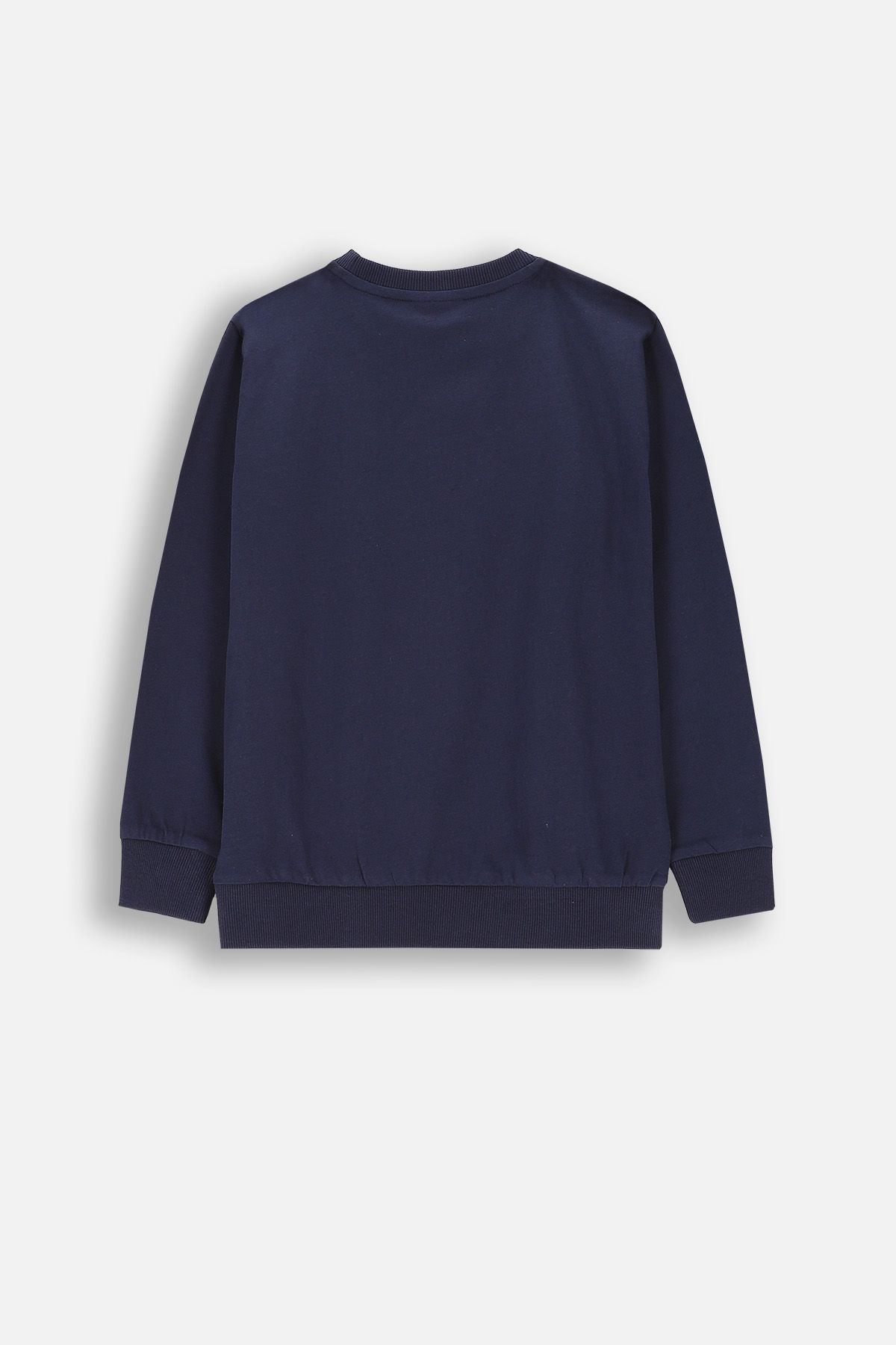 T-shirt z długim rękawem granatowy z nadrukiem na przodzie