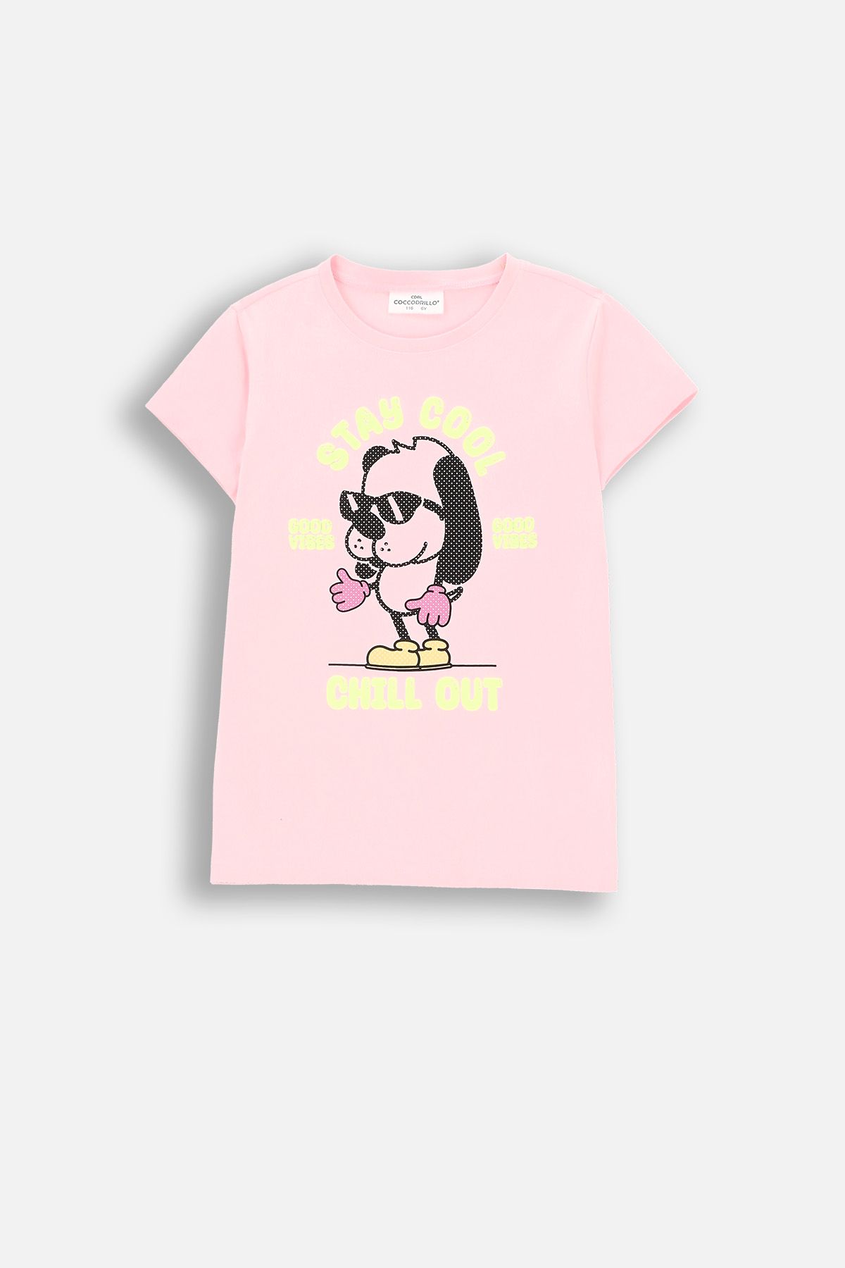 T-shirt z krótkim rękawem różowy z nadrukiem na przodzie