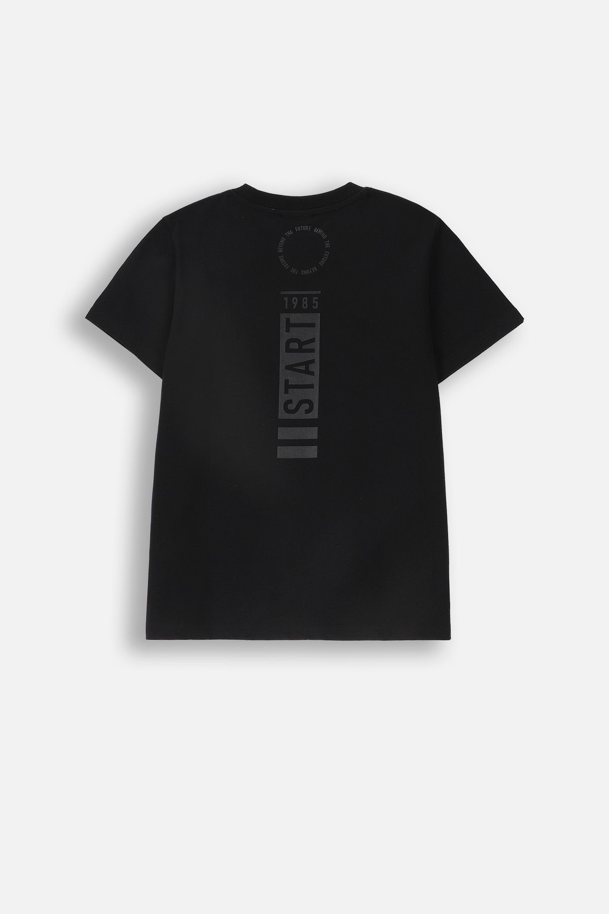T-shirt z krótkim rękawem czarny z nadrukiem na przodzie